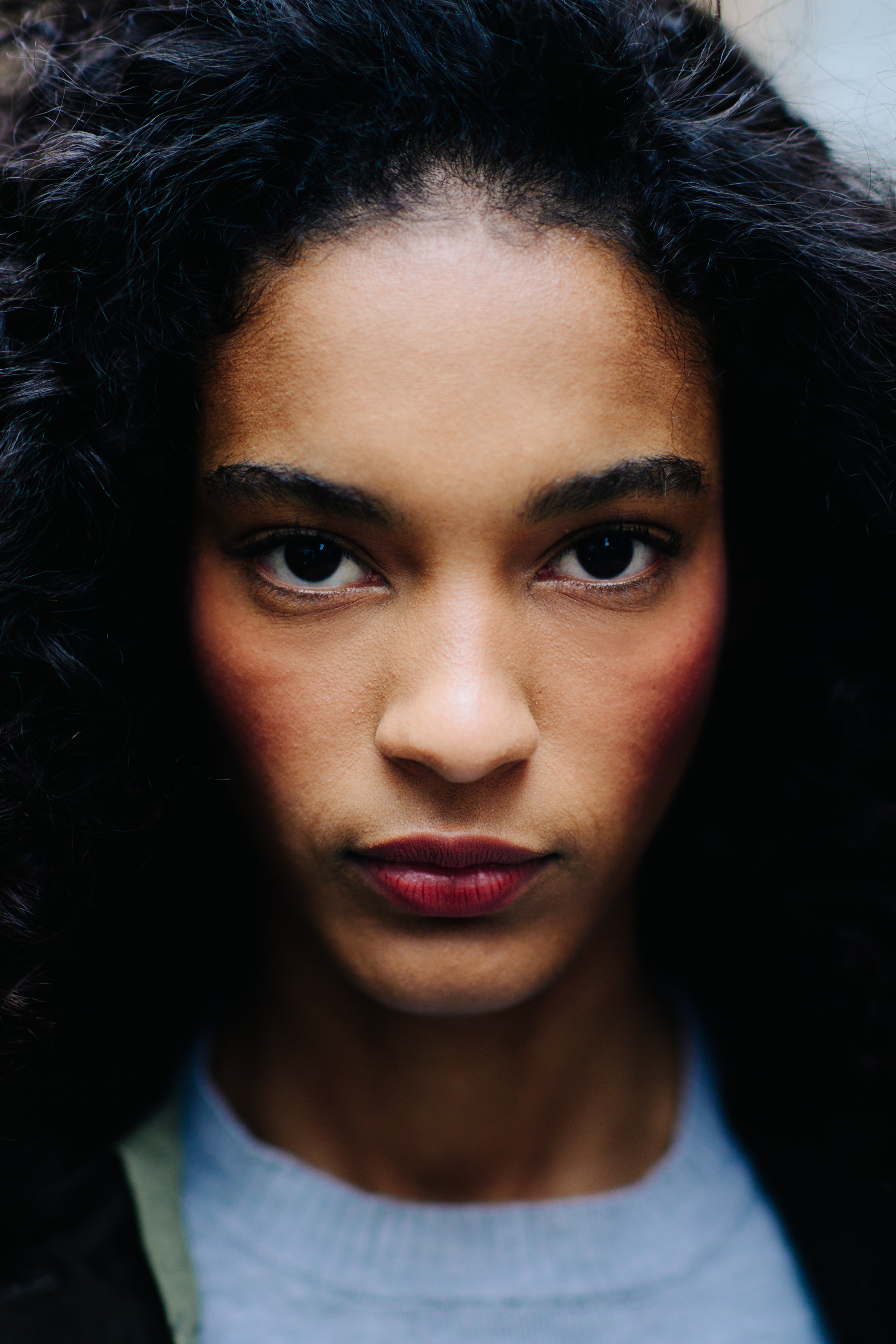 Portrait of a model with curly hair