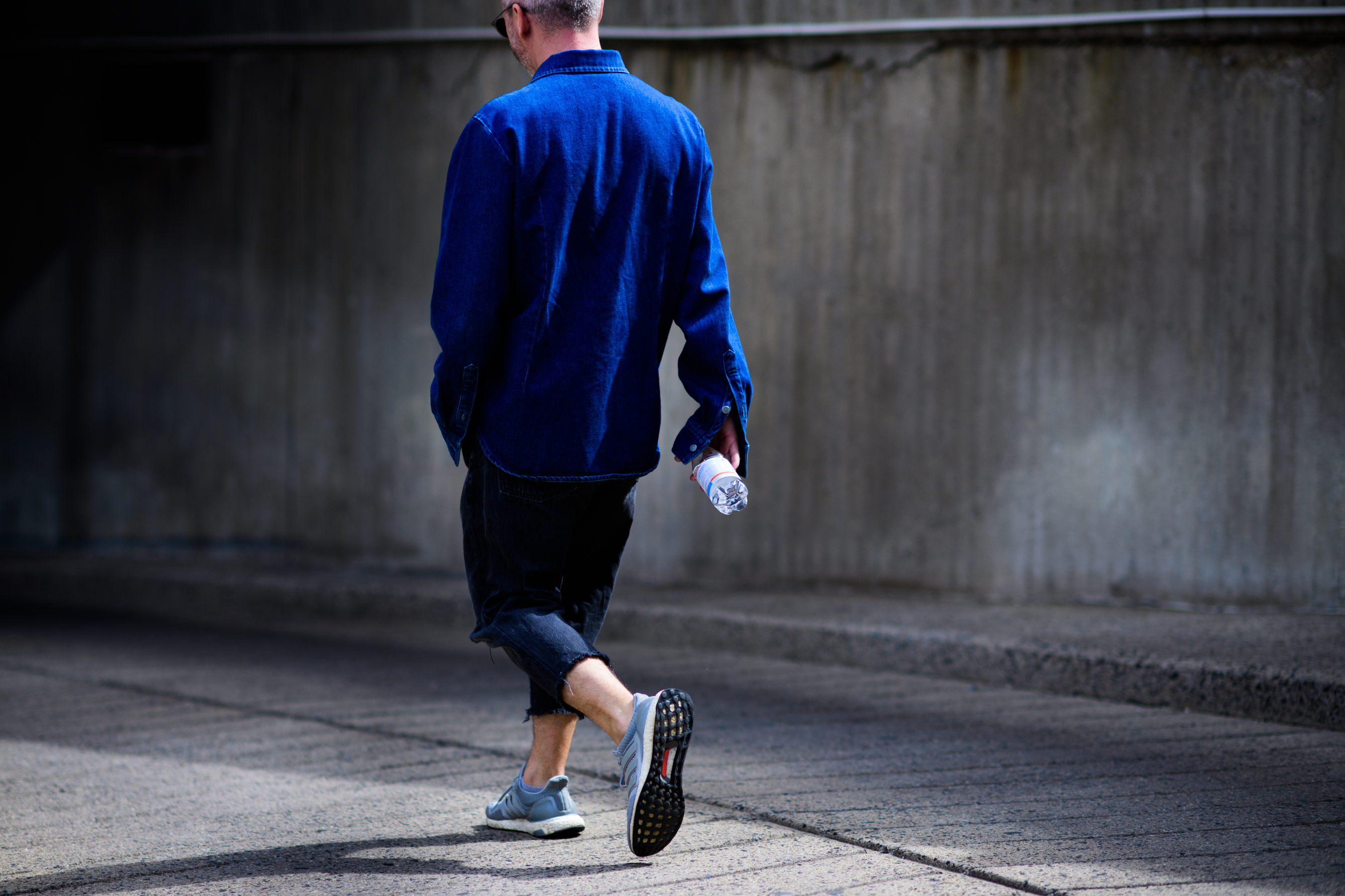 Man wearing denim shirt