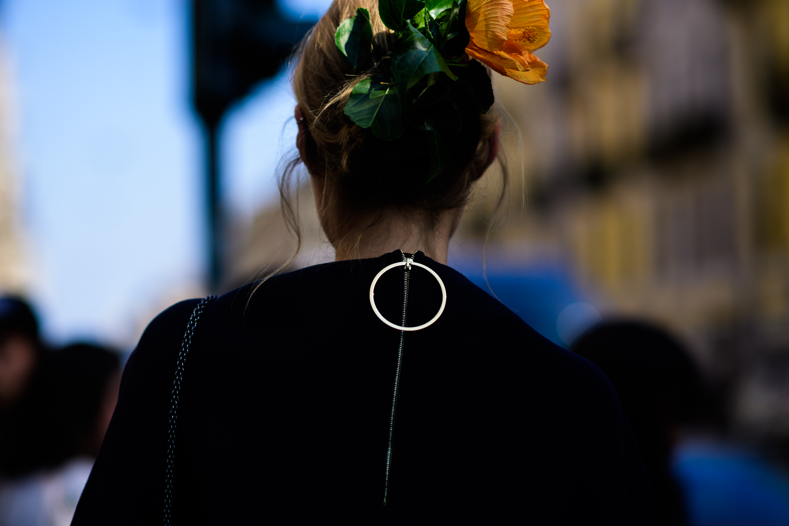 Dutch model with flowers in her hair