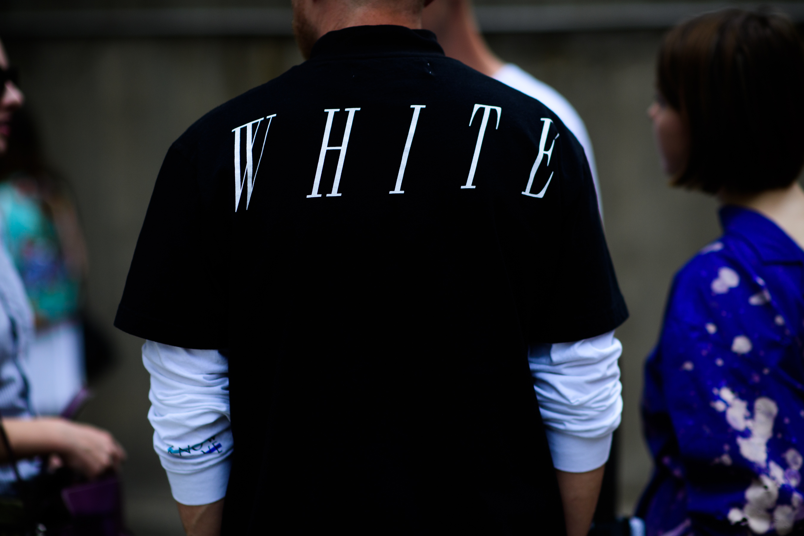 Man wearing Off-White shirt