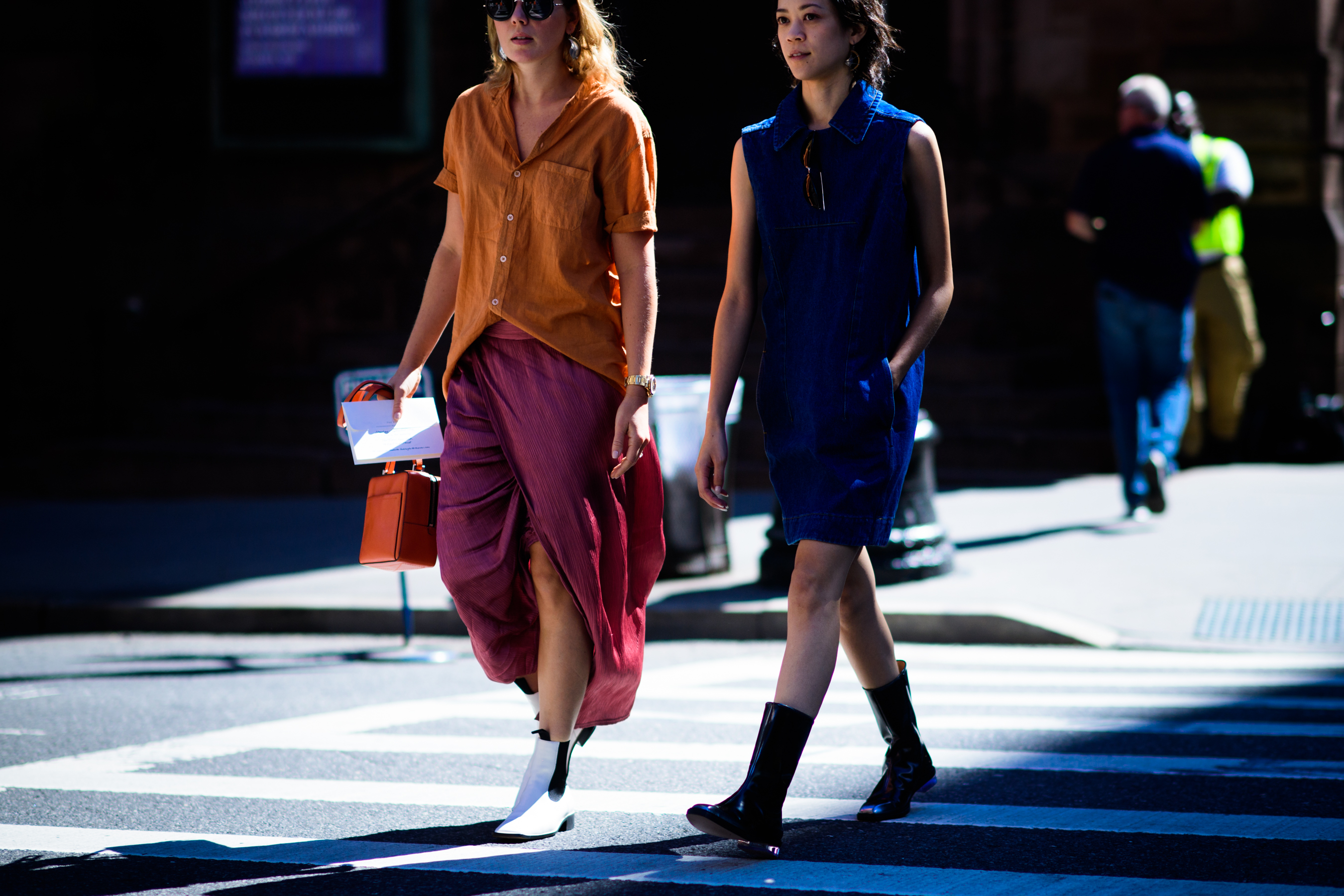Two girls wearing chunky boots