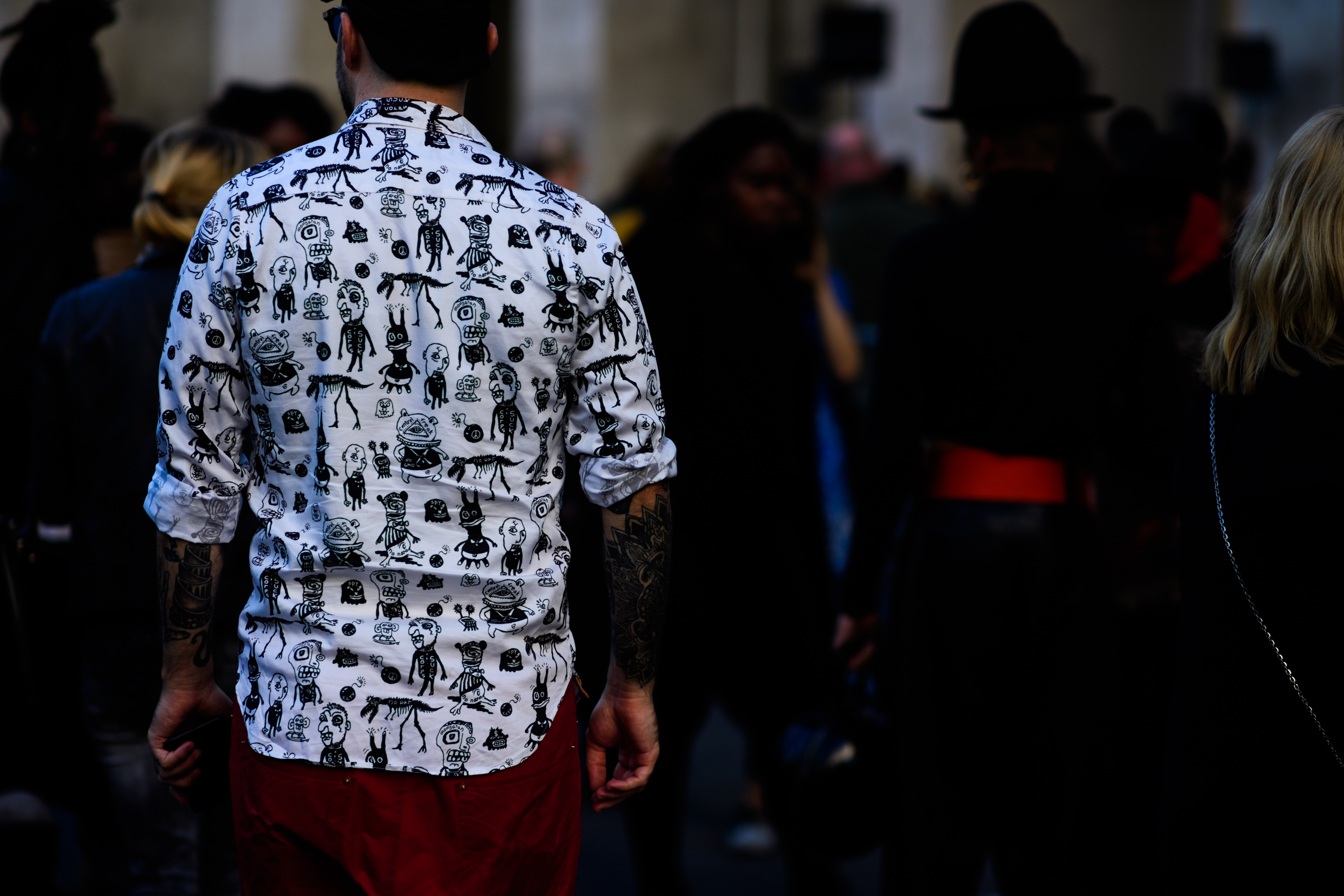 American DJ wearing printed shirt
