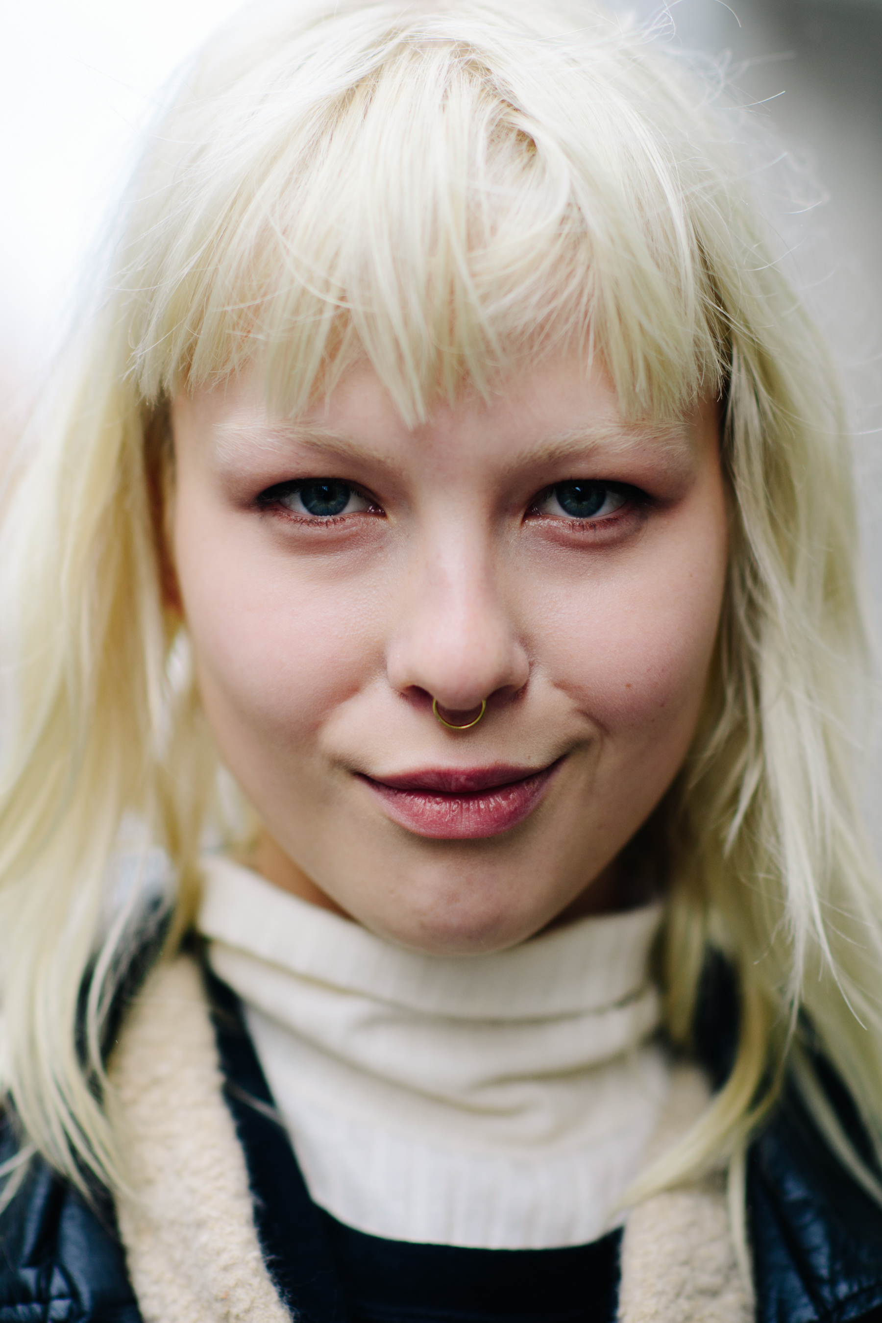 Portrait of a model with nose ring