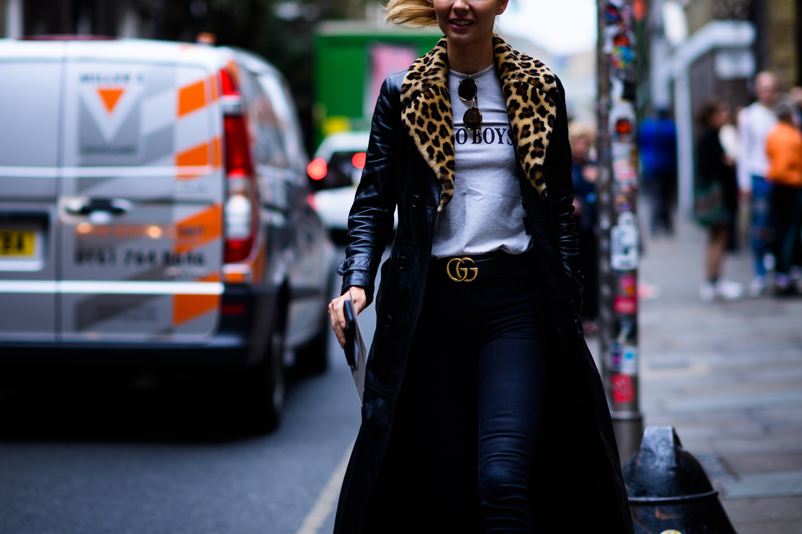 Woman wearing Gucci and Vetements