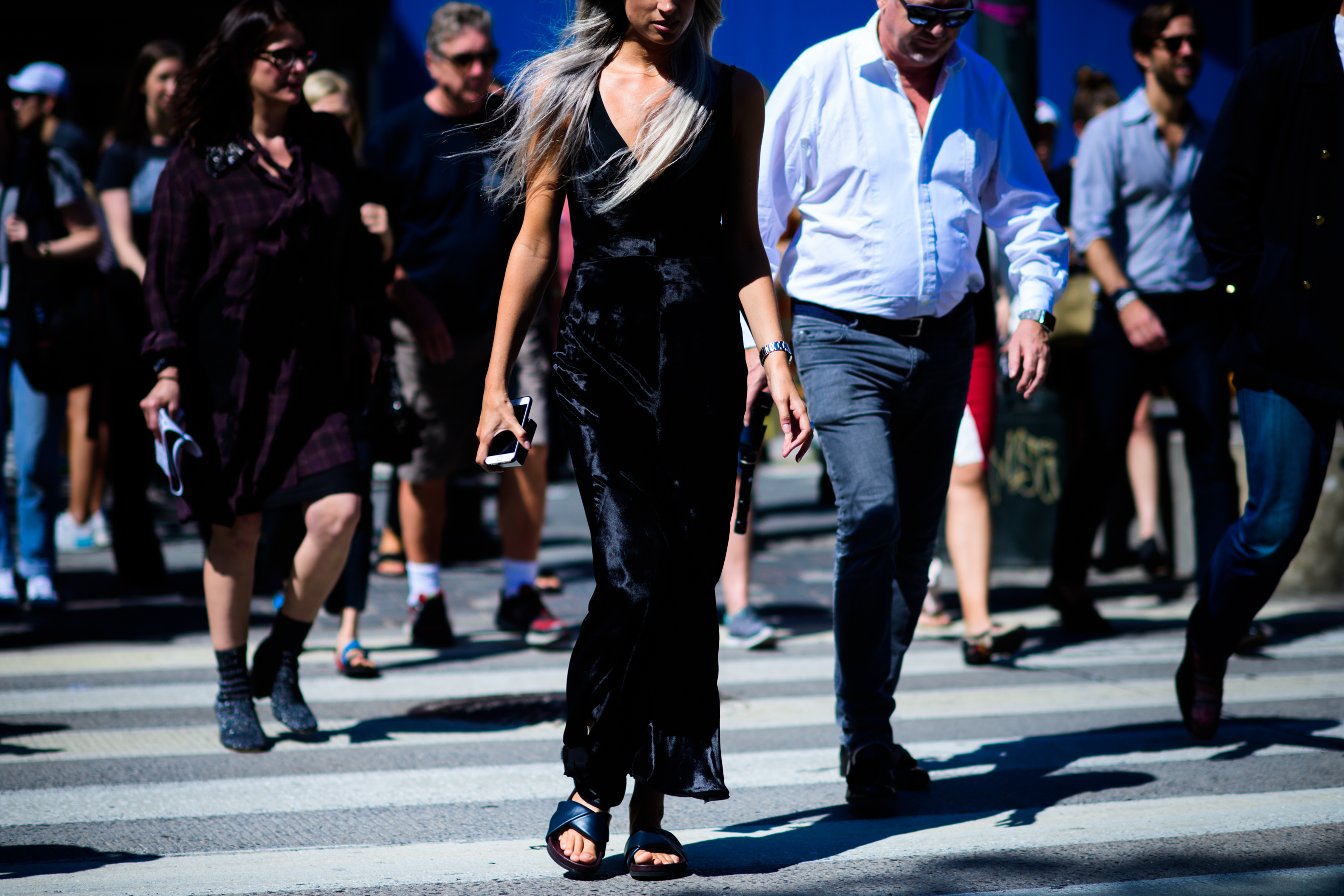 British VOGUE editor wearing black dress