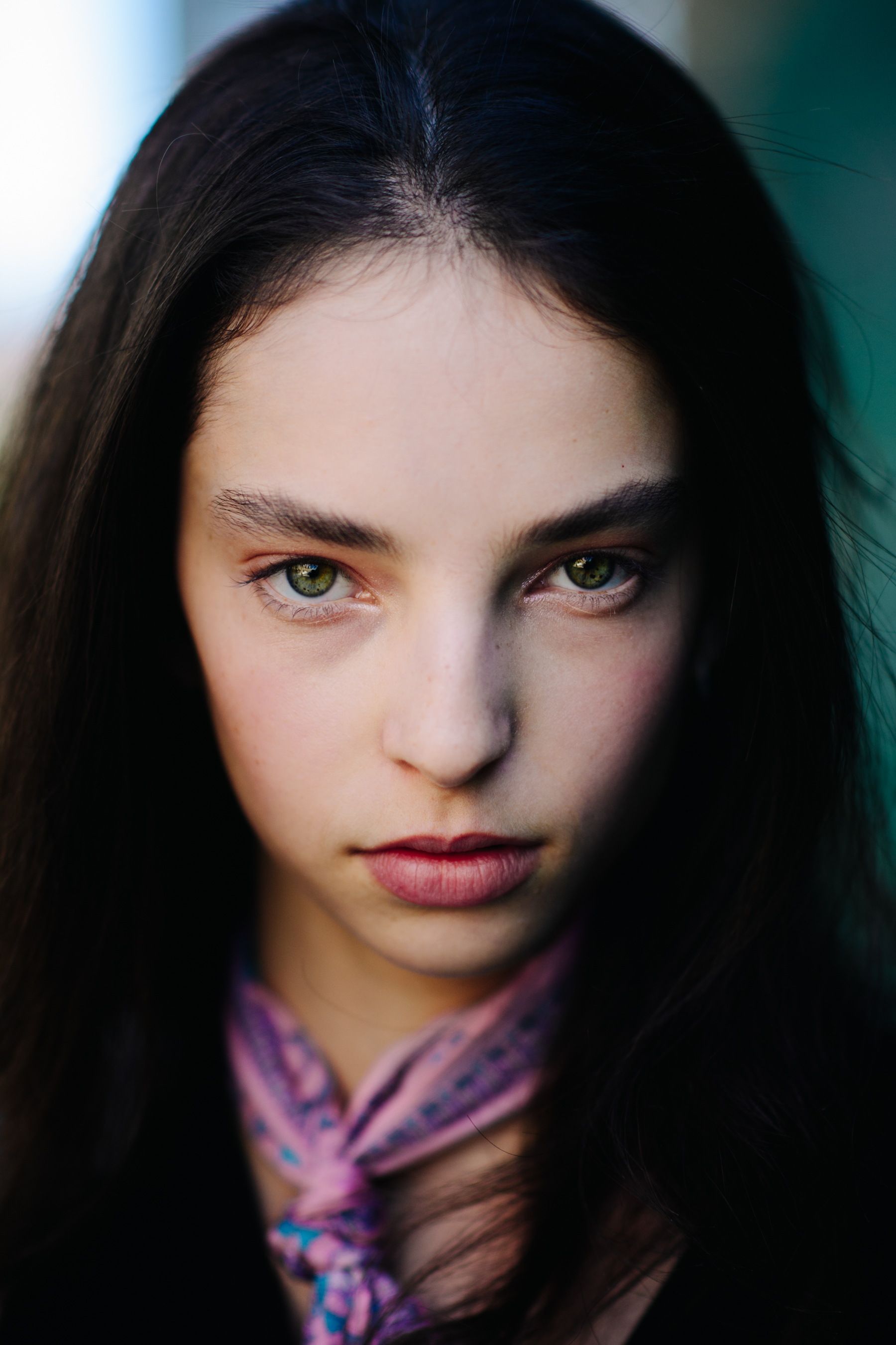 Portrait of a model with green eyes