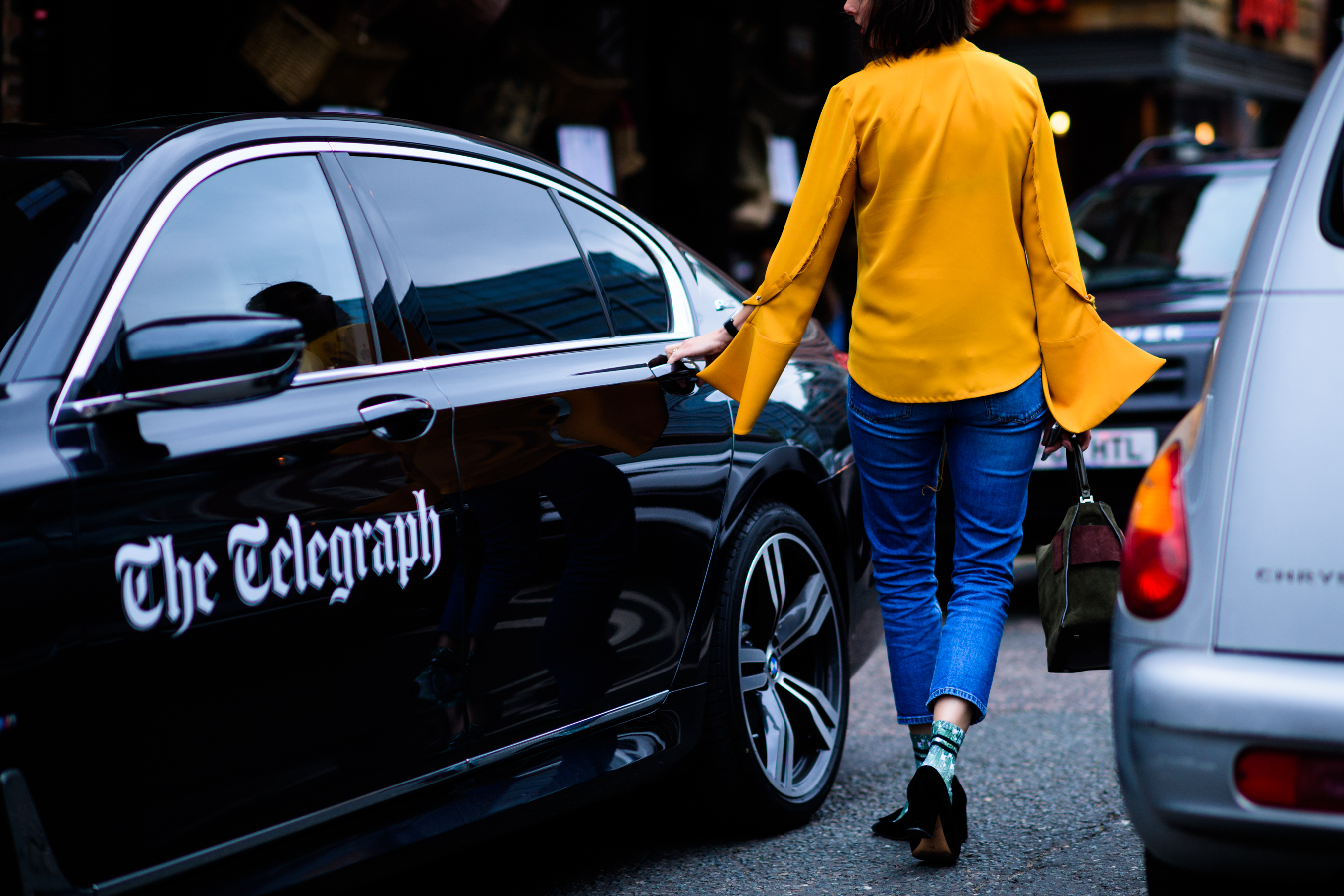 Woman wearing yellow shirt