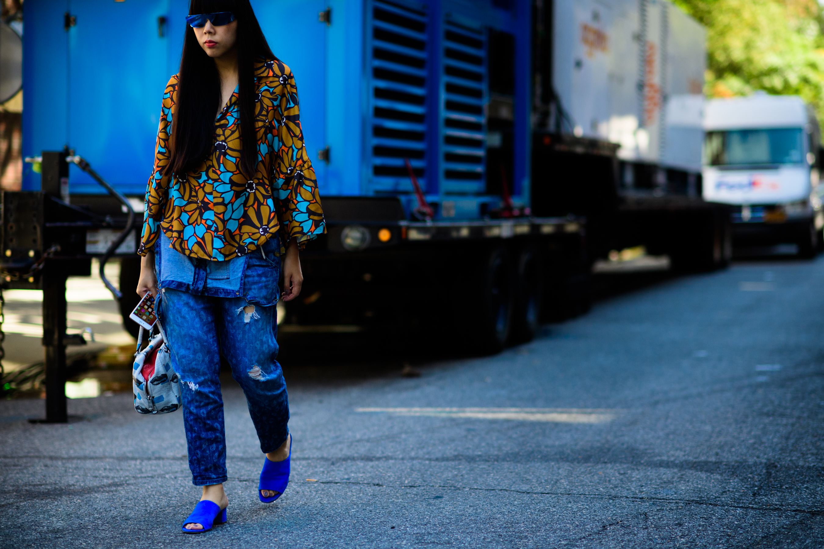 British fashion journalist wearing denim
