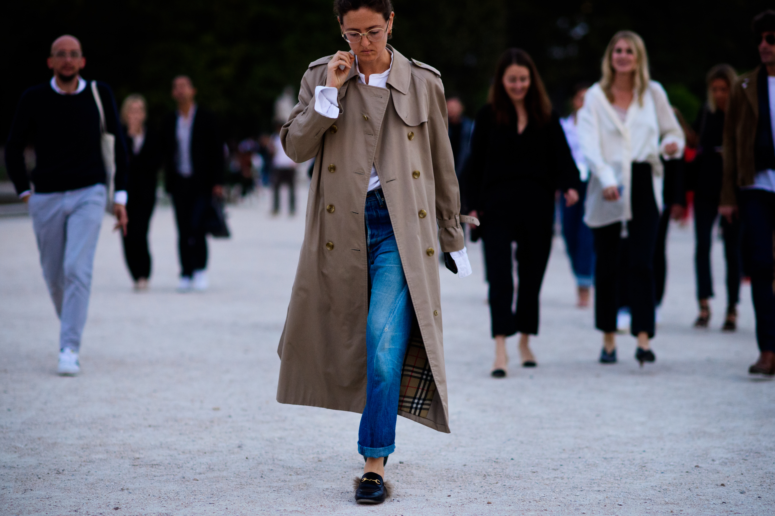 Stylist wearing Burberry trench coat