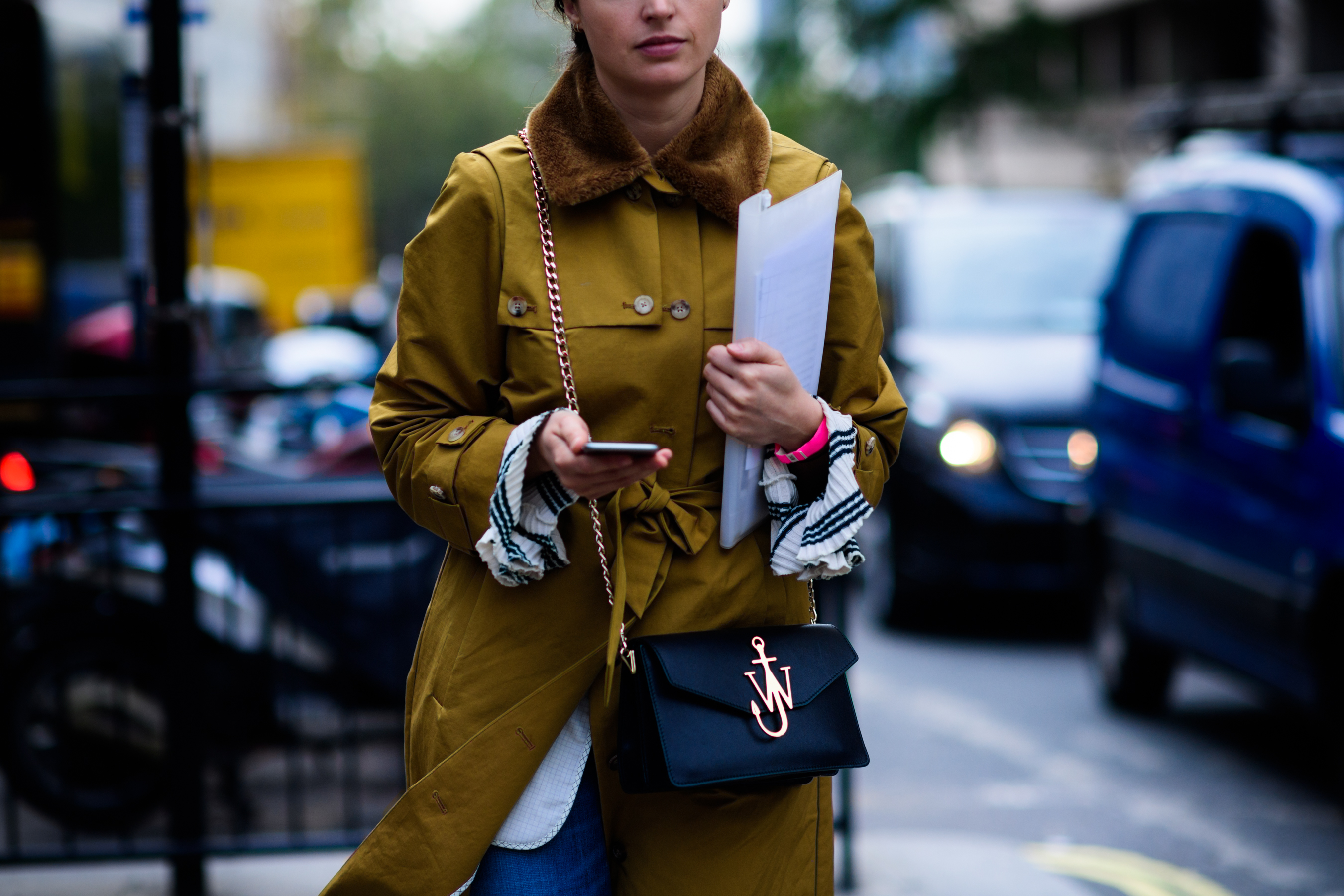 Woman with hang bag