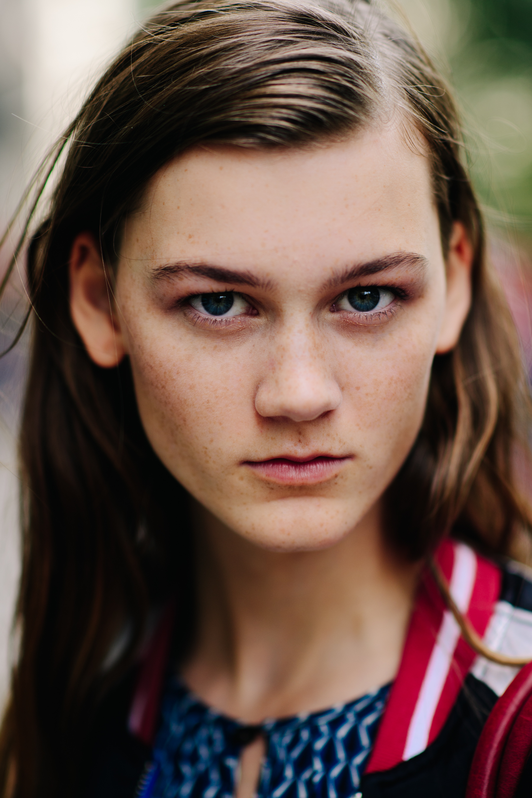 Portrait of model with long hair