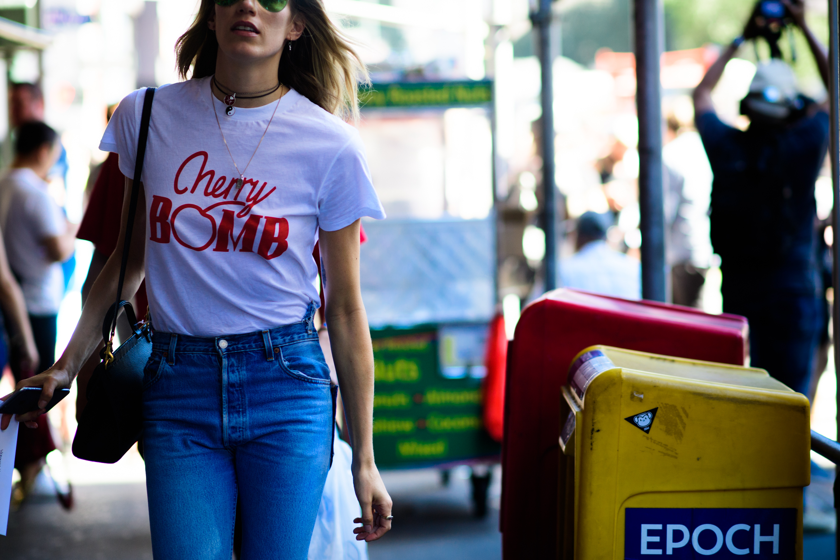 German buyer wearing Cherry Bomb t-shirt