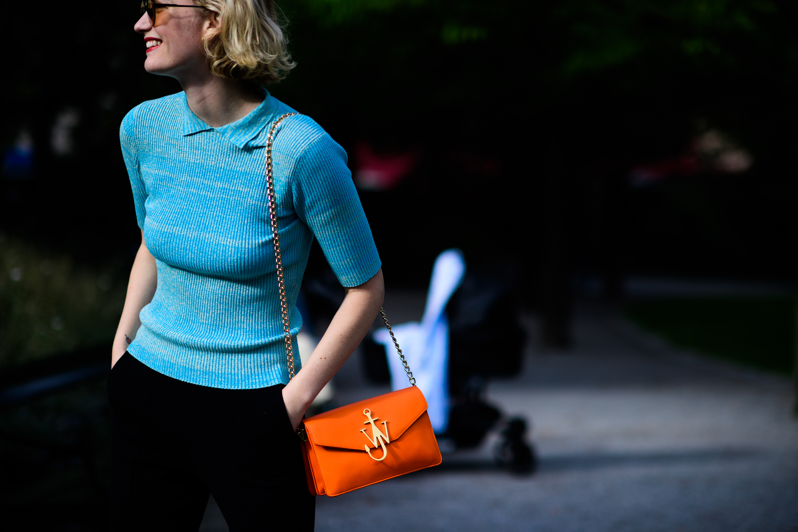 Australian woman wearing blue shirt