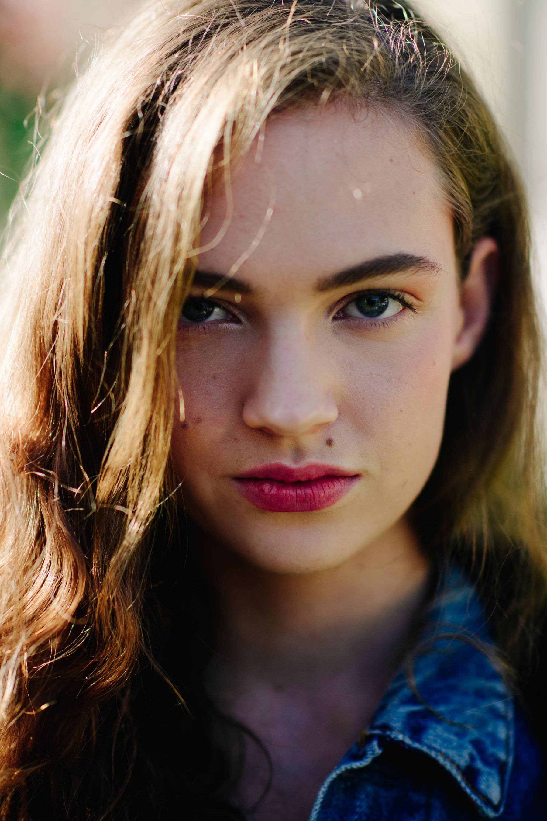 Portrait of German model with green eyes