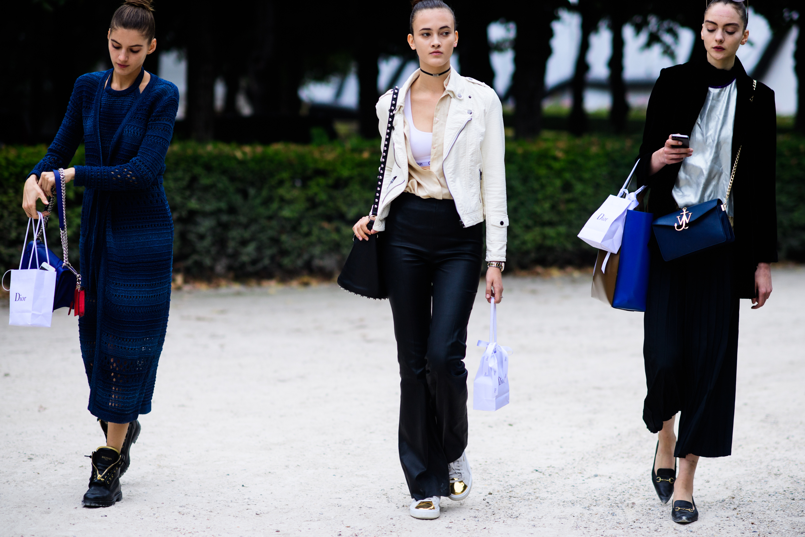 Three models leaving show
