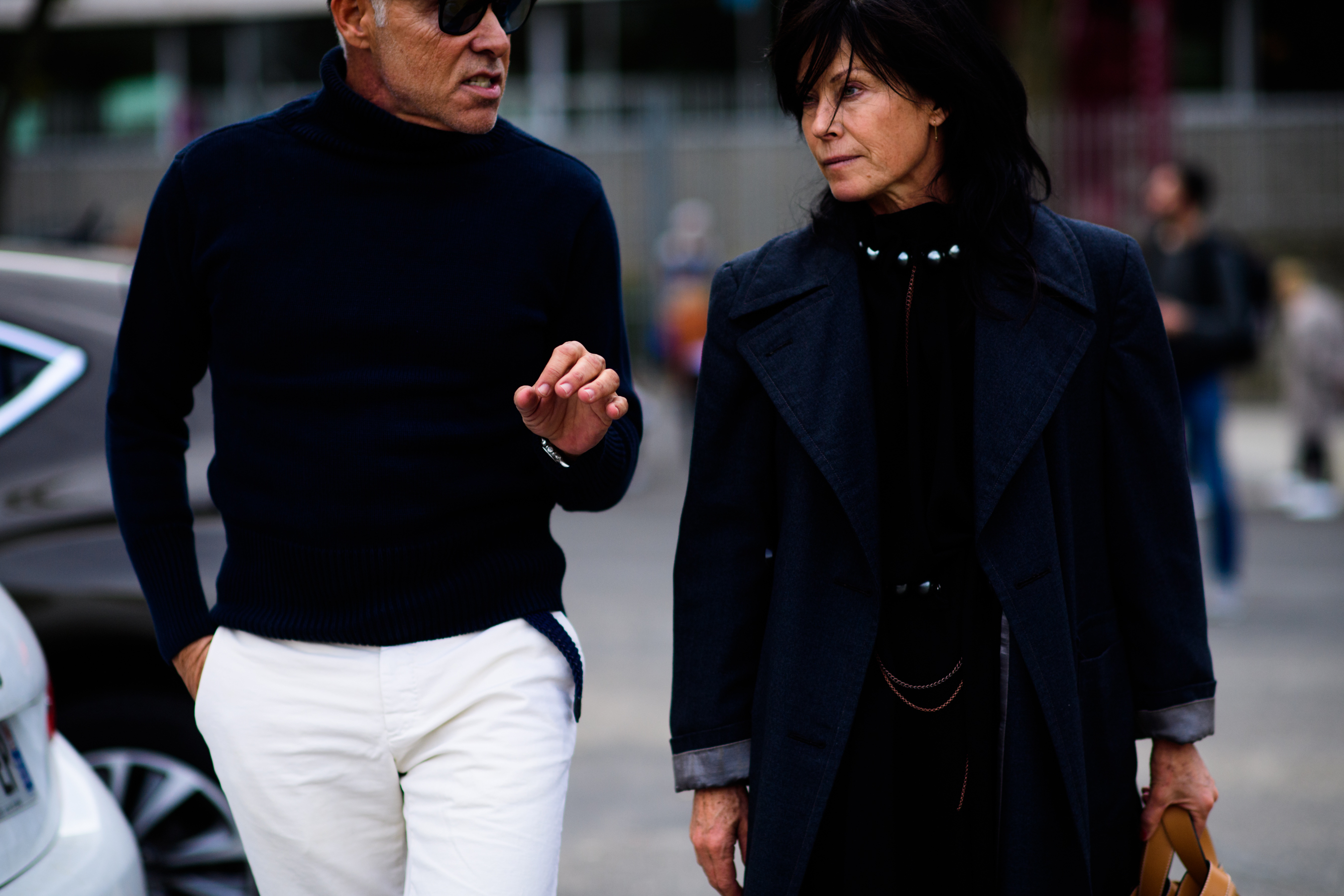 Couple wearing navy blue