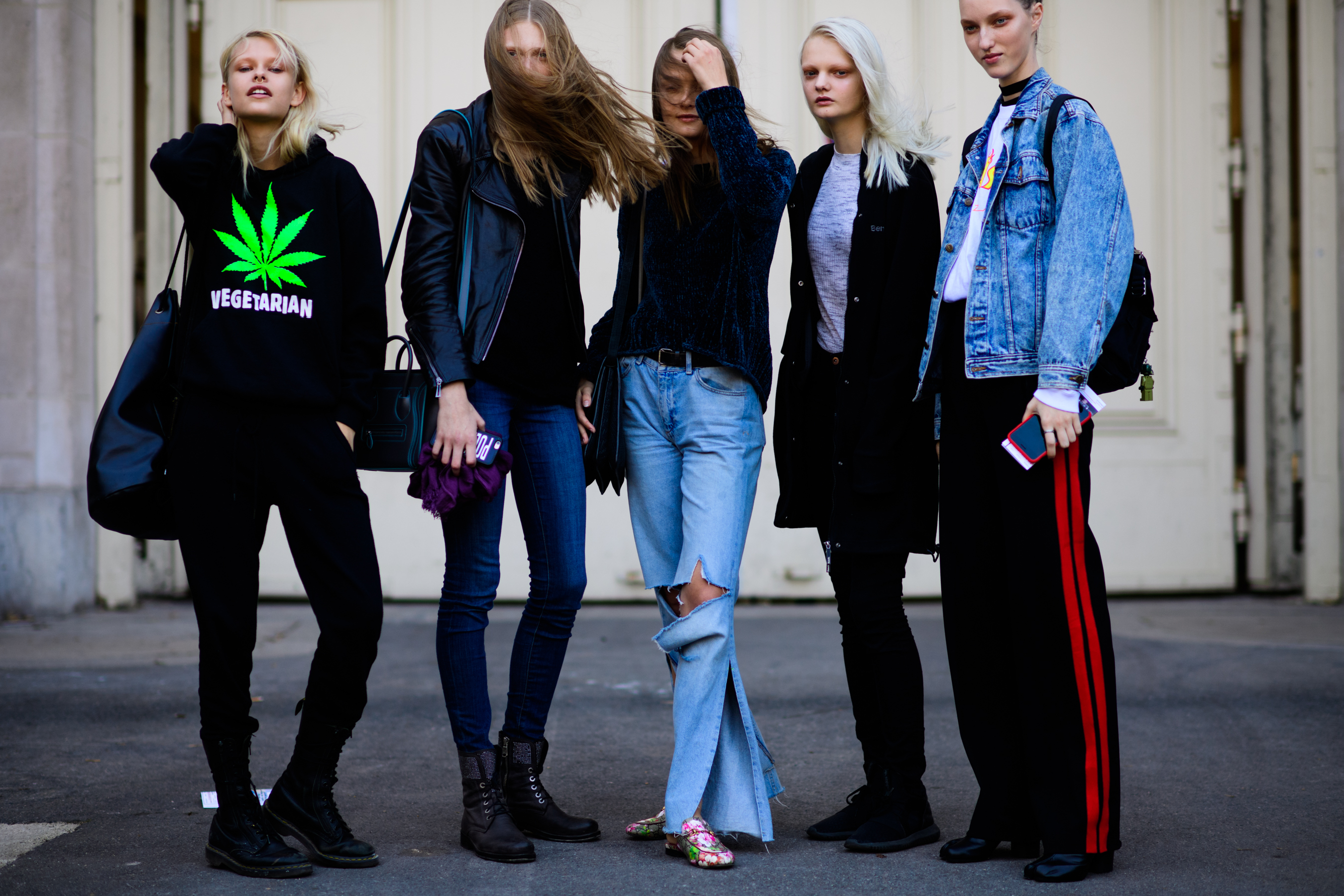 Five models stood after Moncler Gamme Rouge show