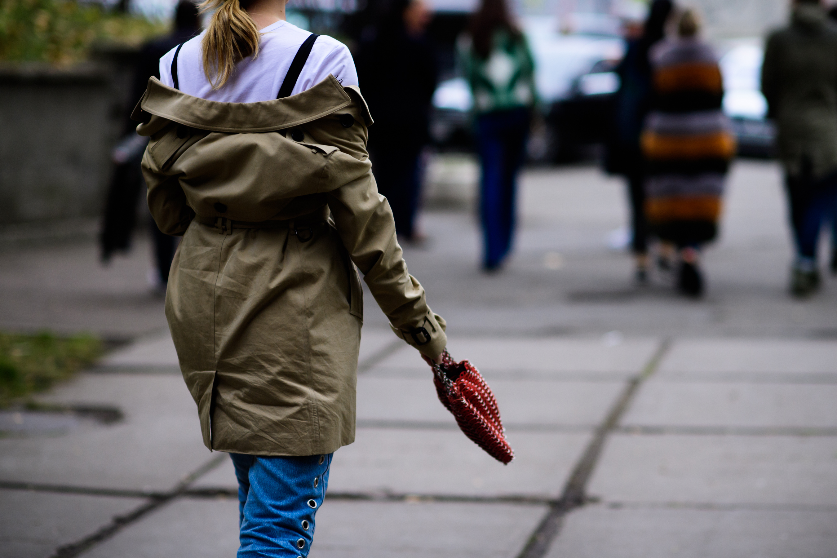 Ukrainian stylist wearing beige coat