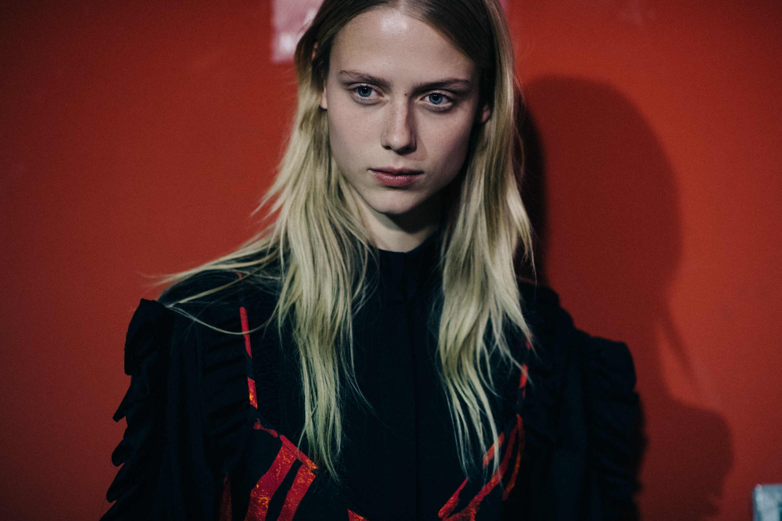Model Sofie Hemmet before the show