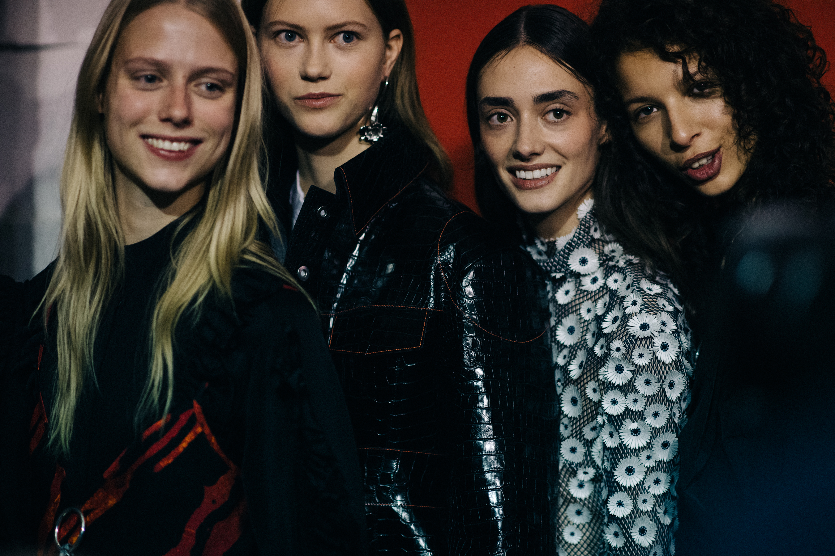 Group of four models before the show