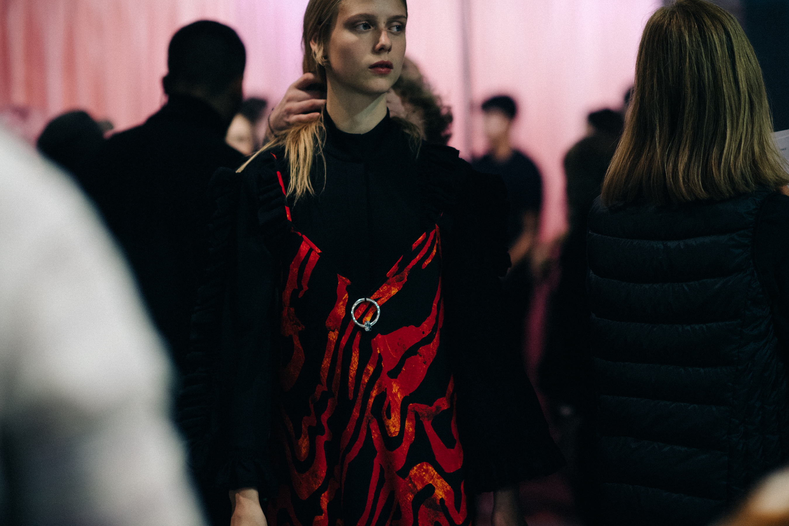 Model Sofie Hemmet before the show