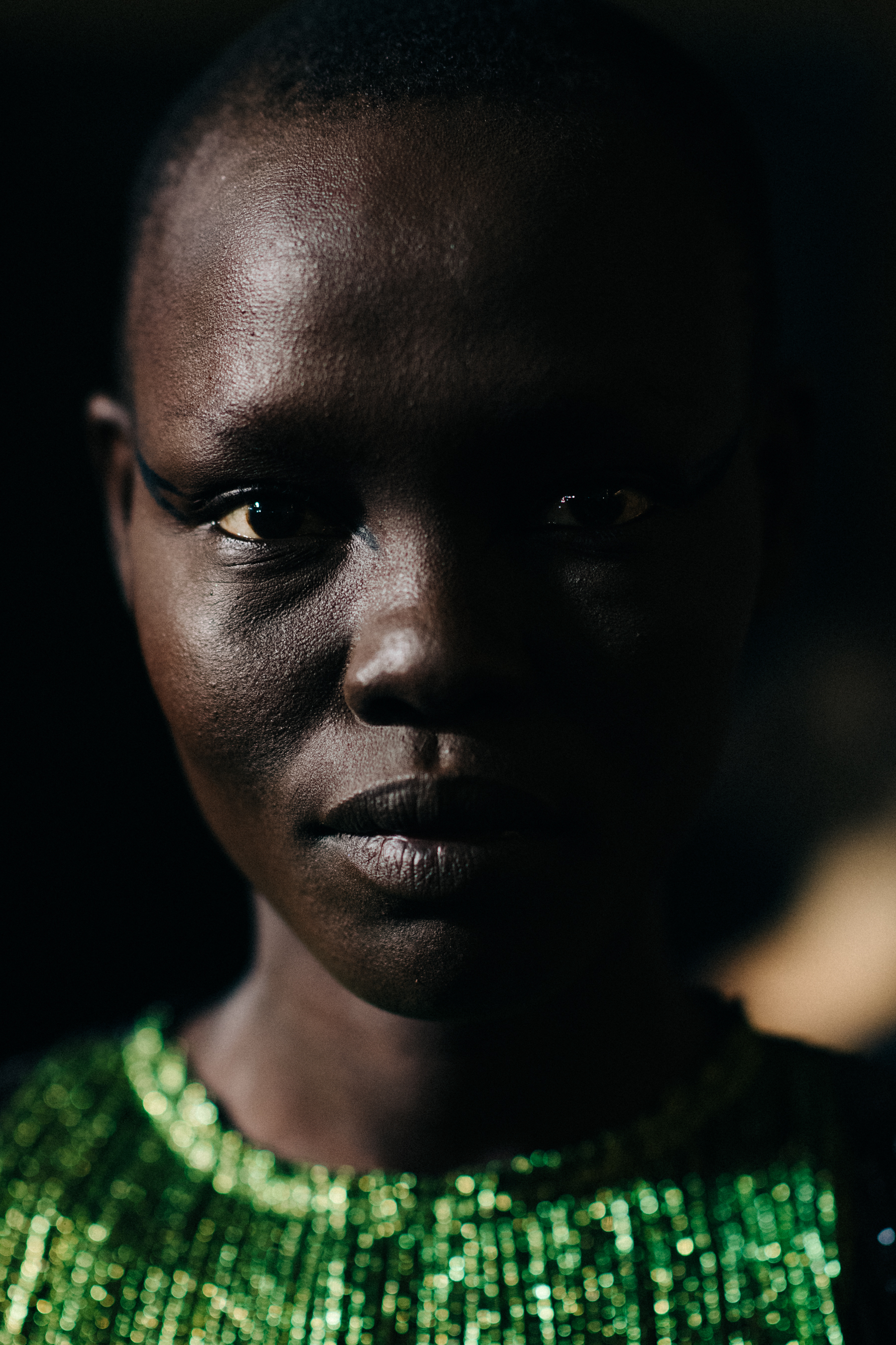 Portrait of South Sudanese model Grace Bol