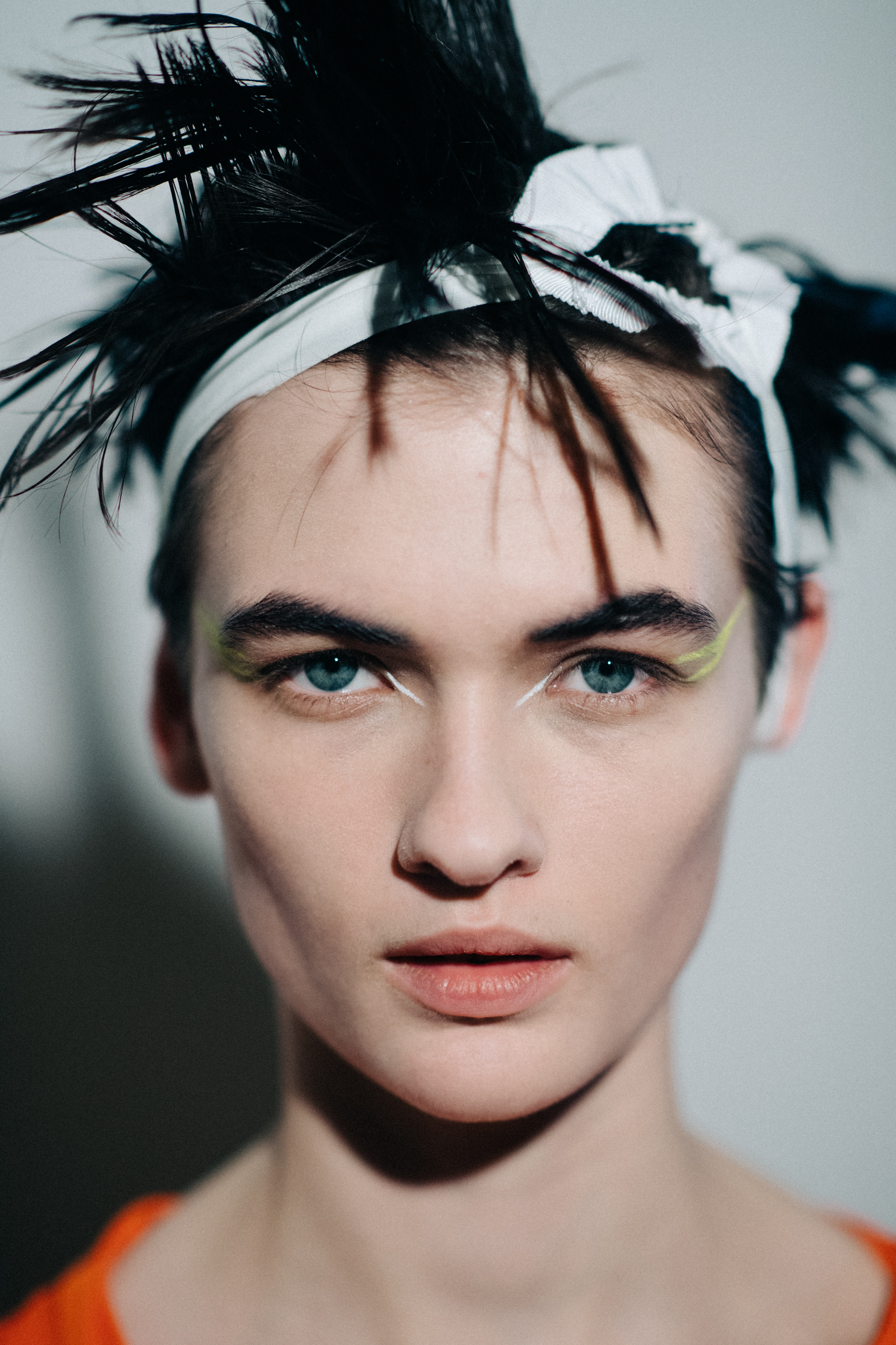 Portrait of model with crazy hair style