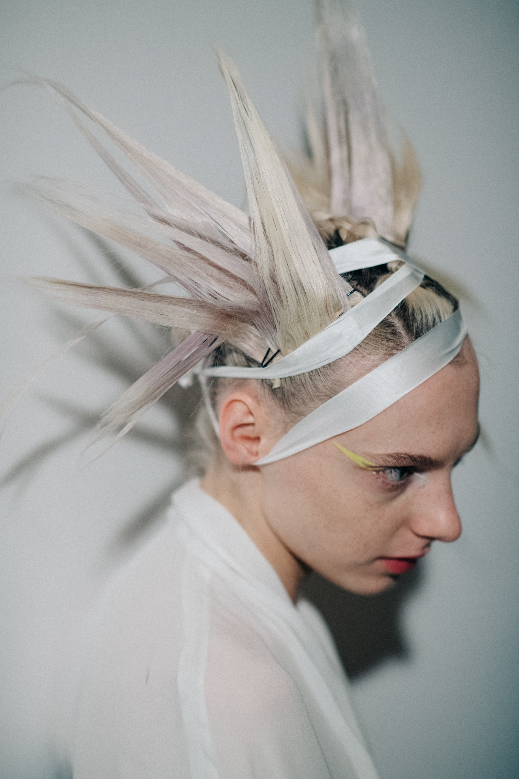 Kazakh American model with crazy hair
