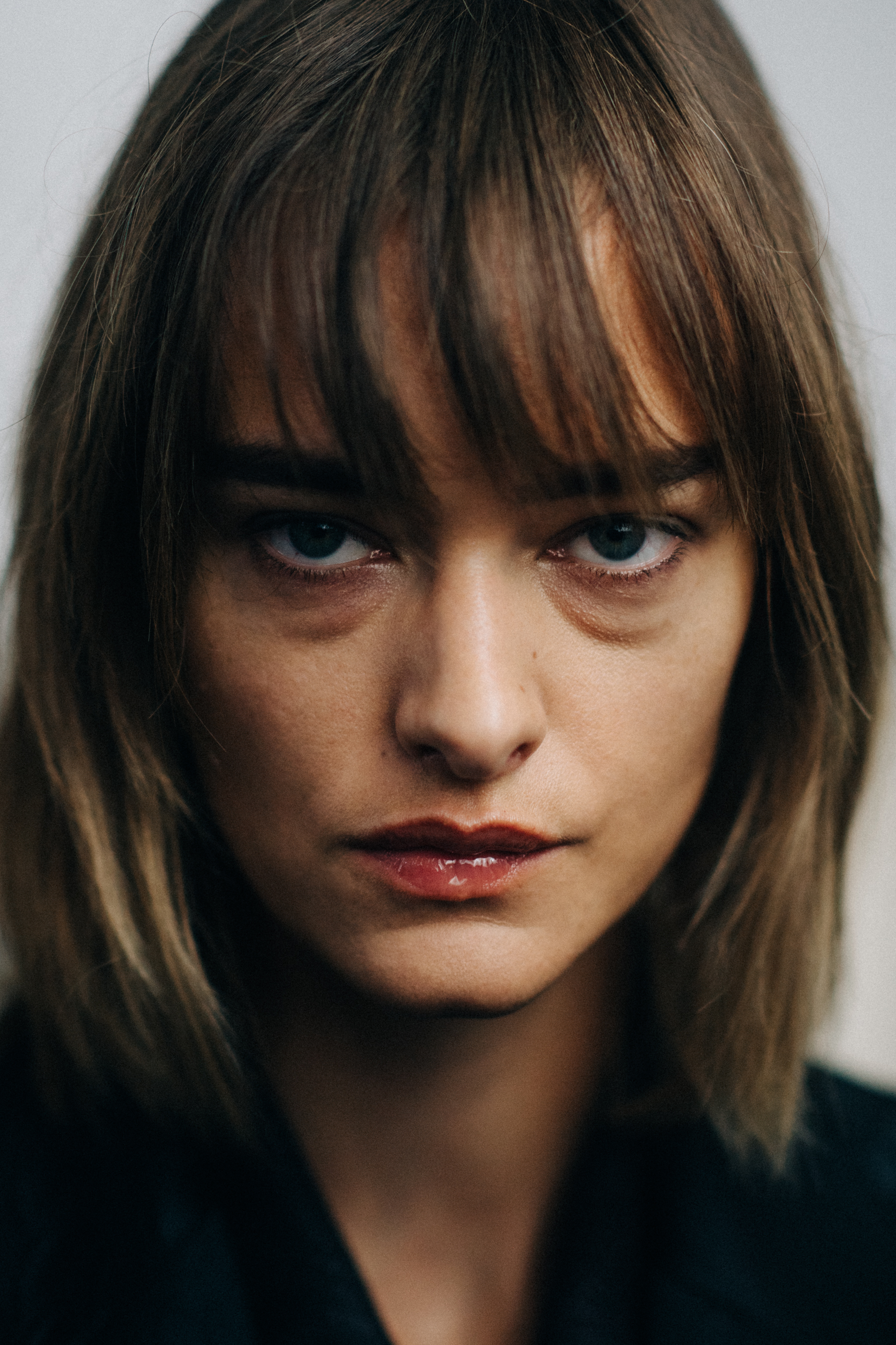 Portrait of a model with bangs