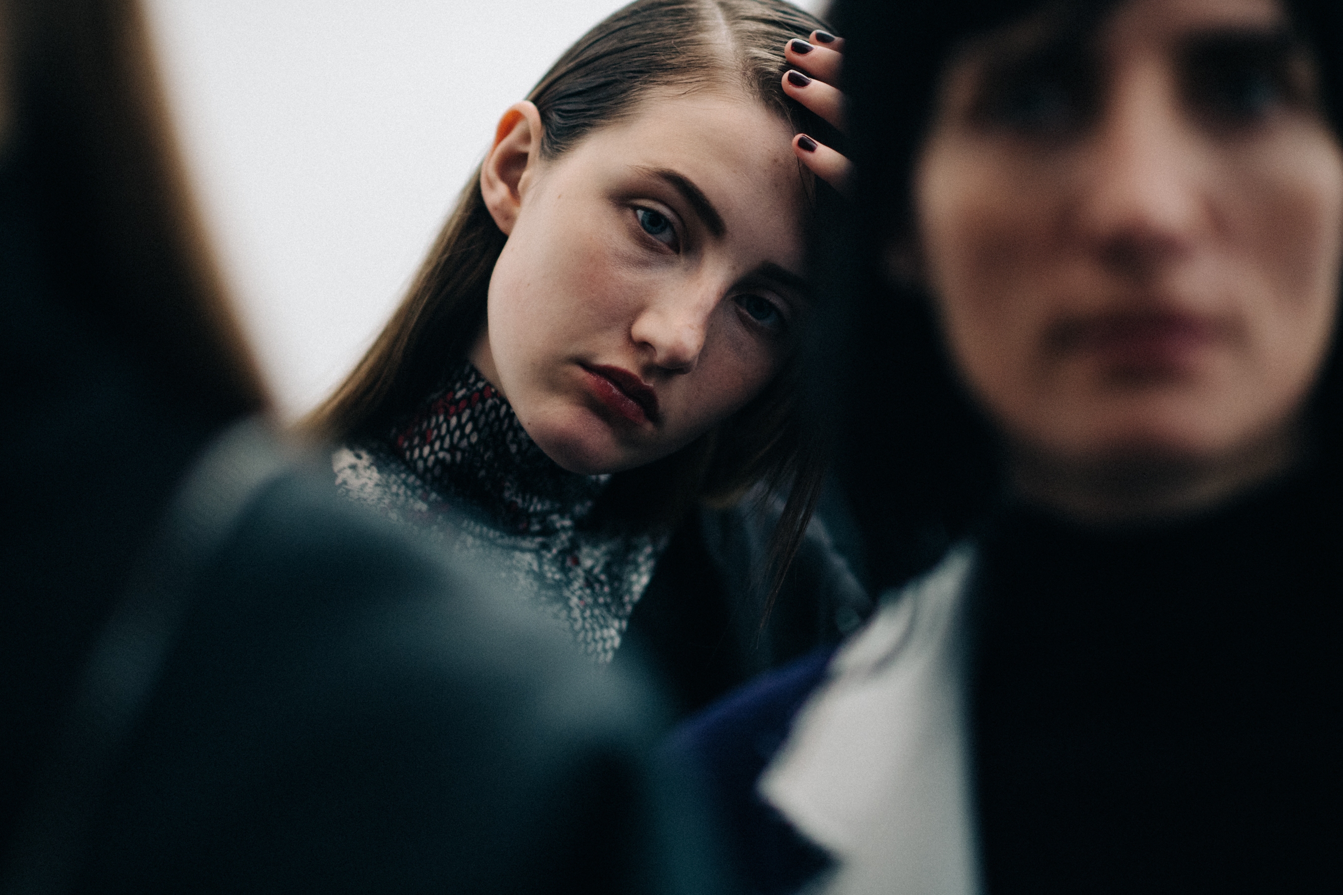 Model Emma Harris before the show