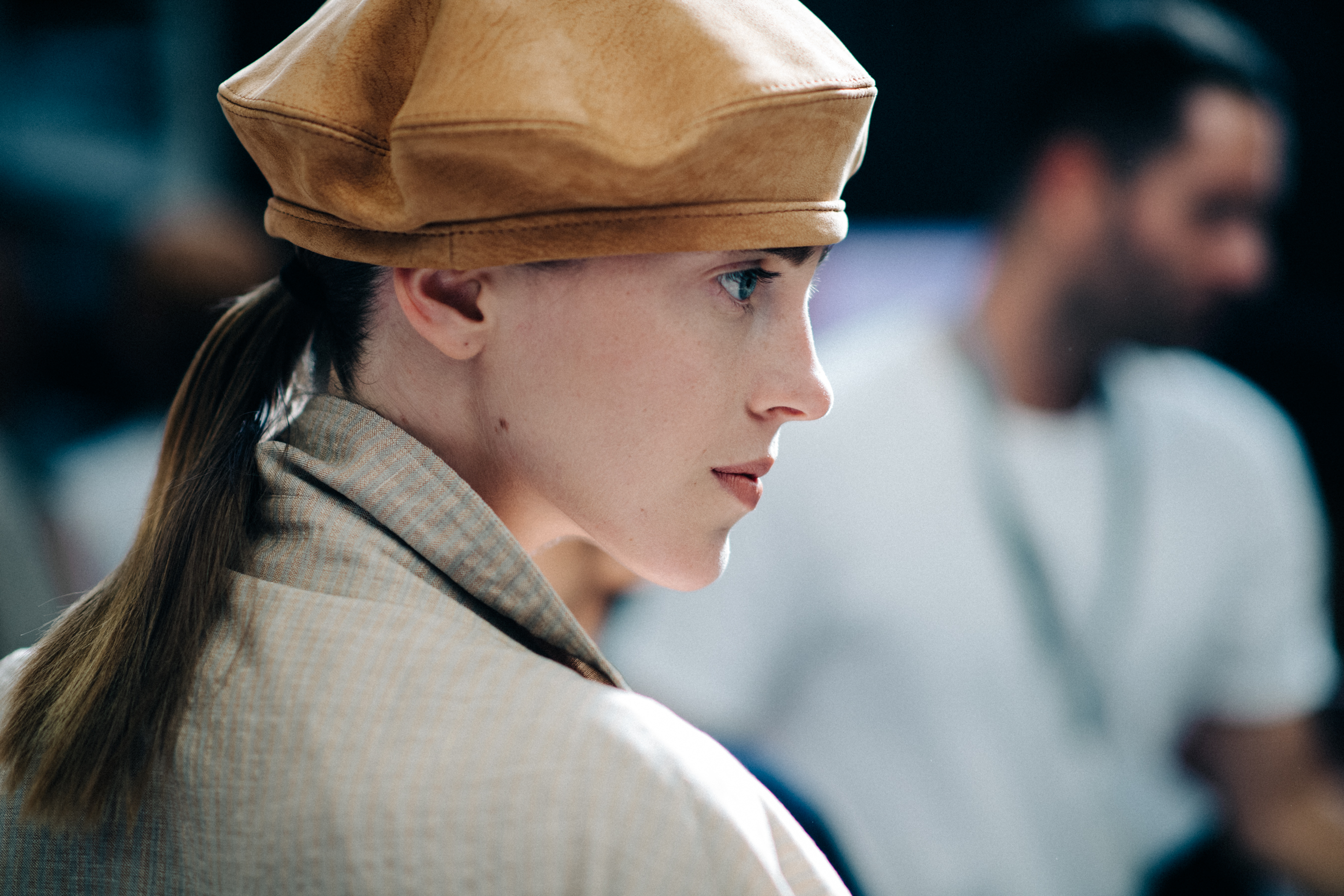 Profile photo of model with hat
