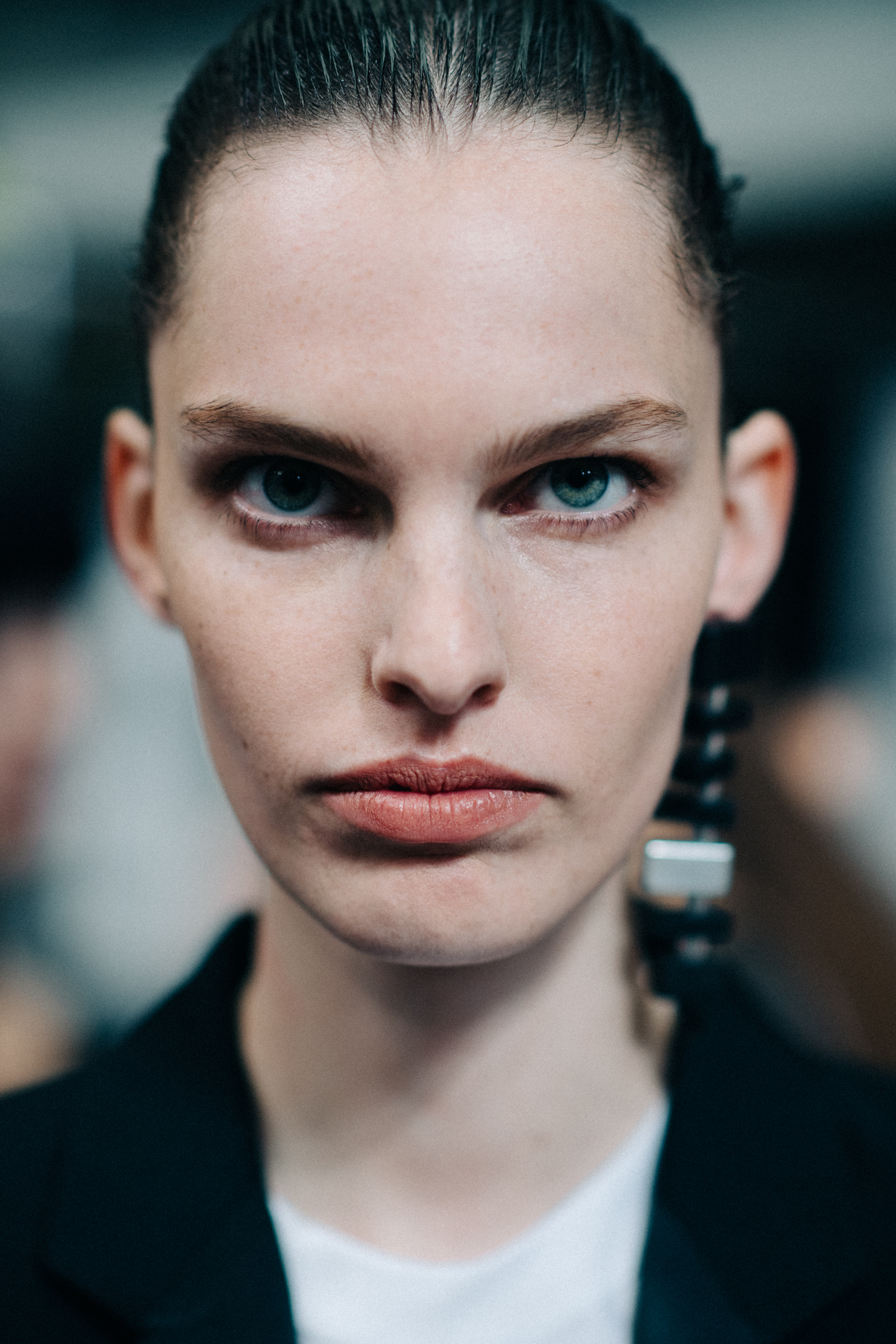 Portrait of model with big lips