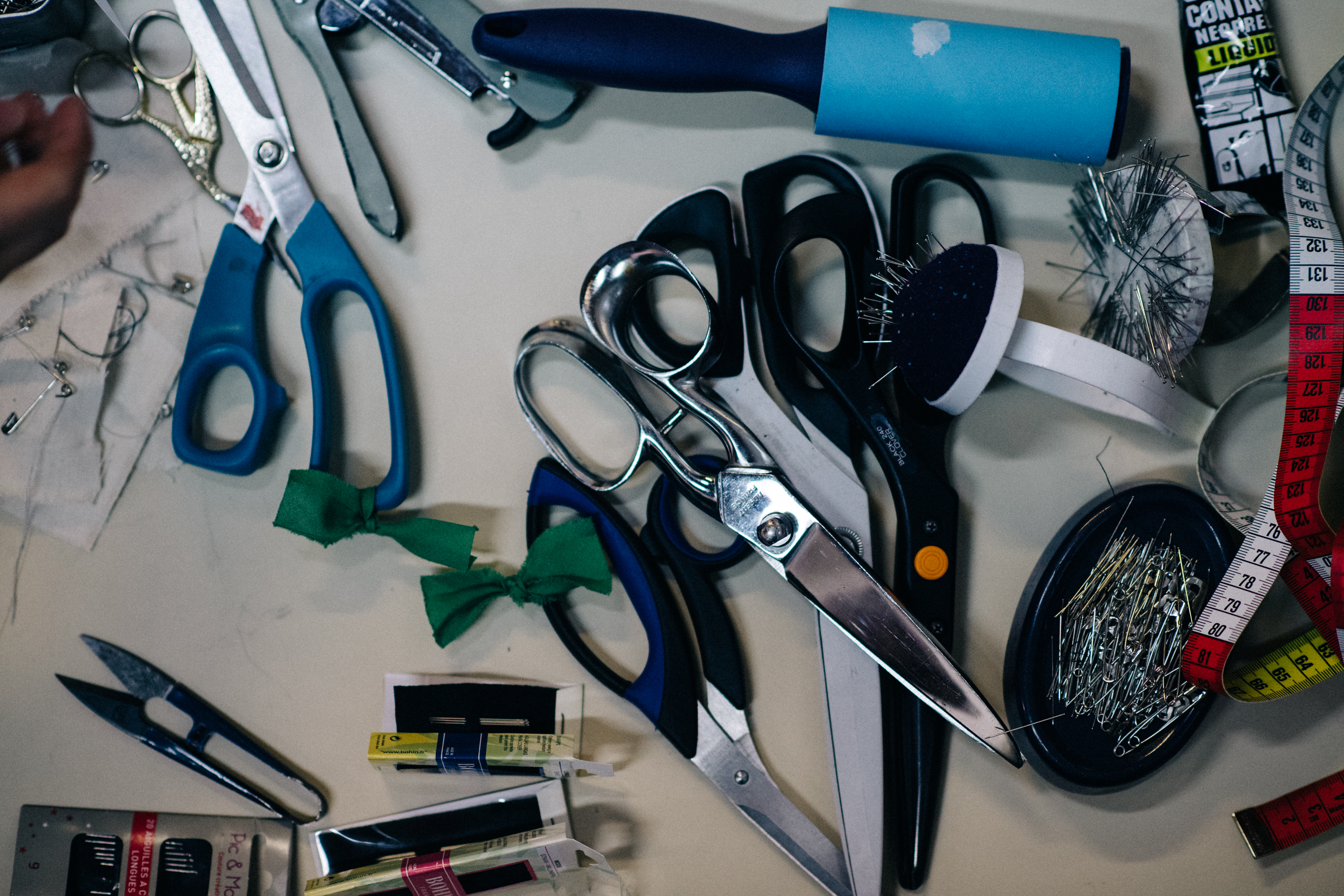 Photo of table with scissors