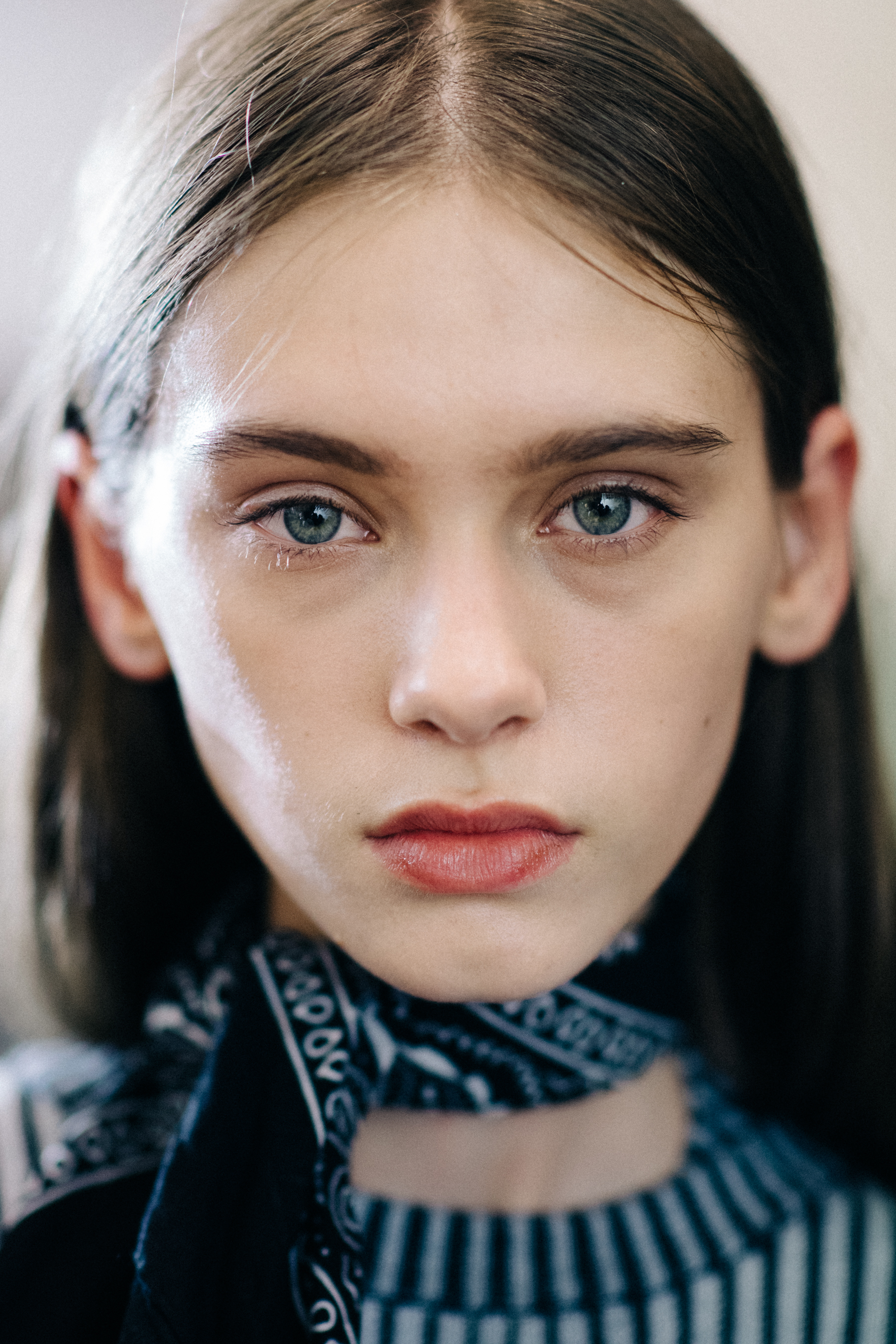 Portrait of model with blue eyes