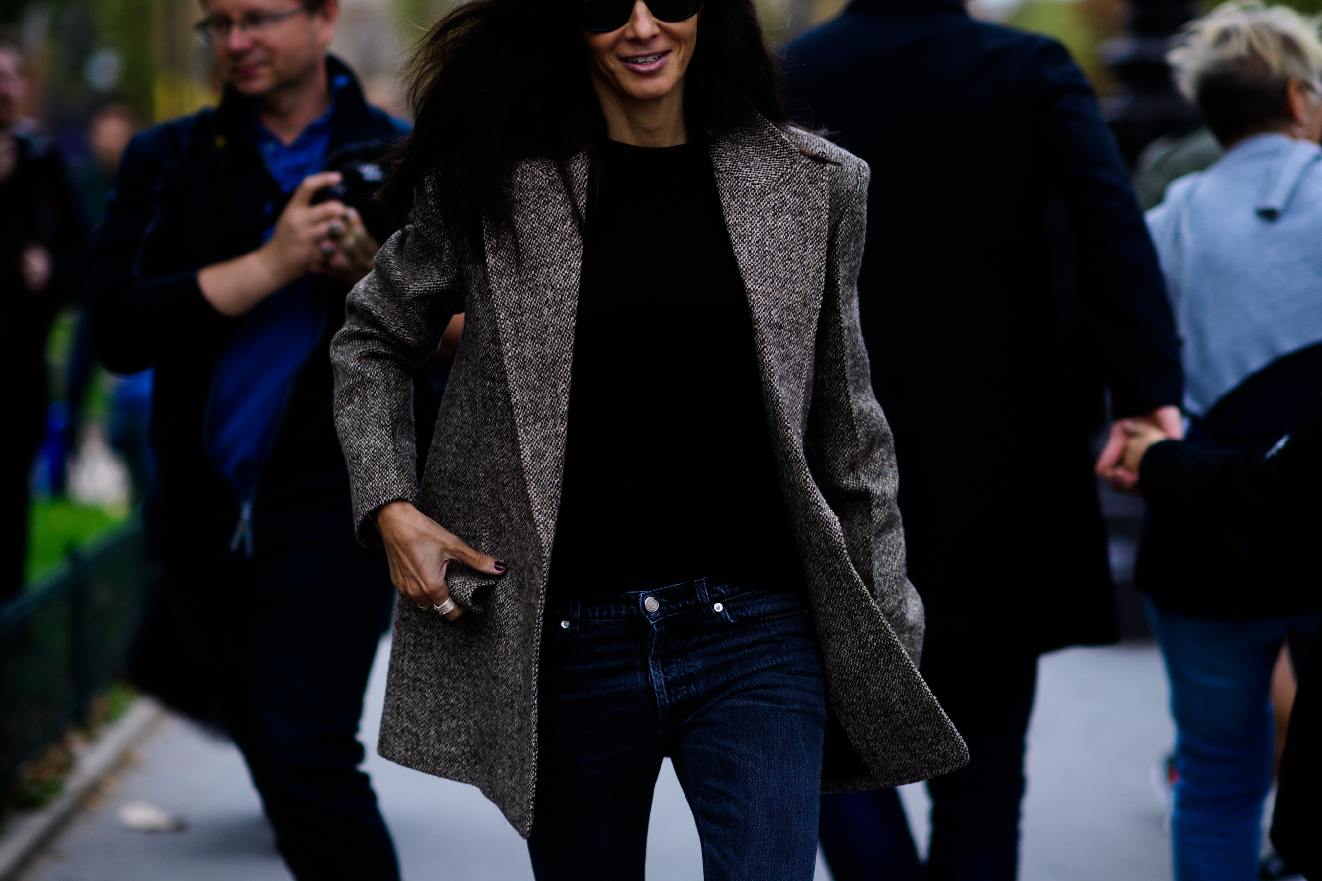Spanish fashion stylist before wool jacket