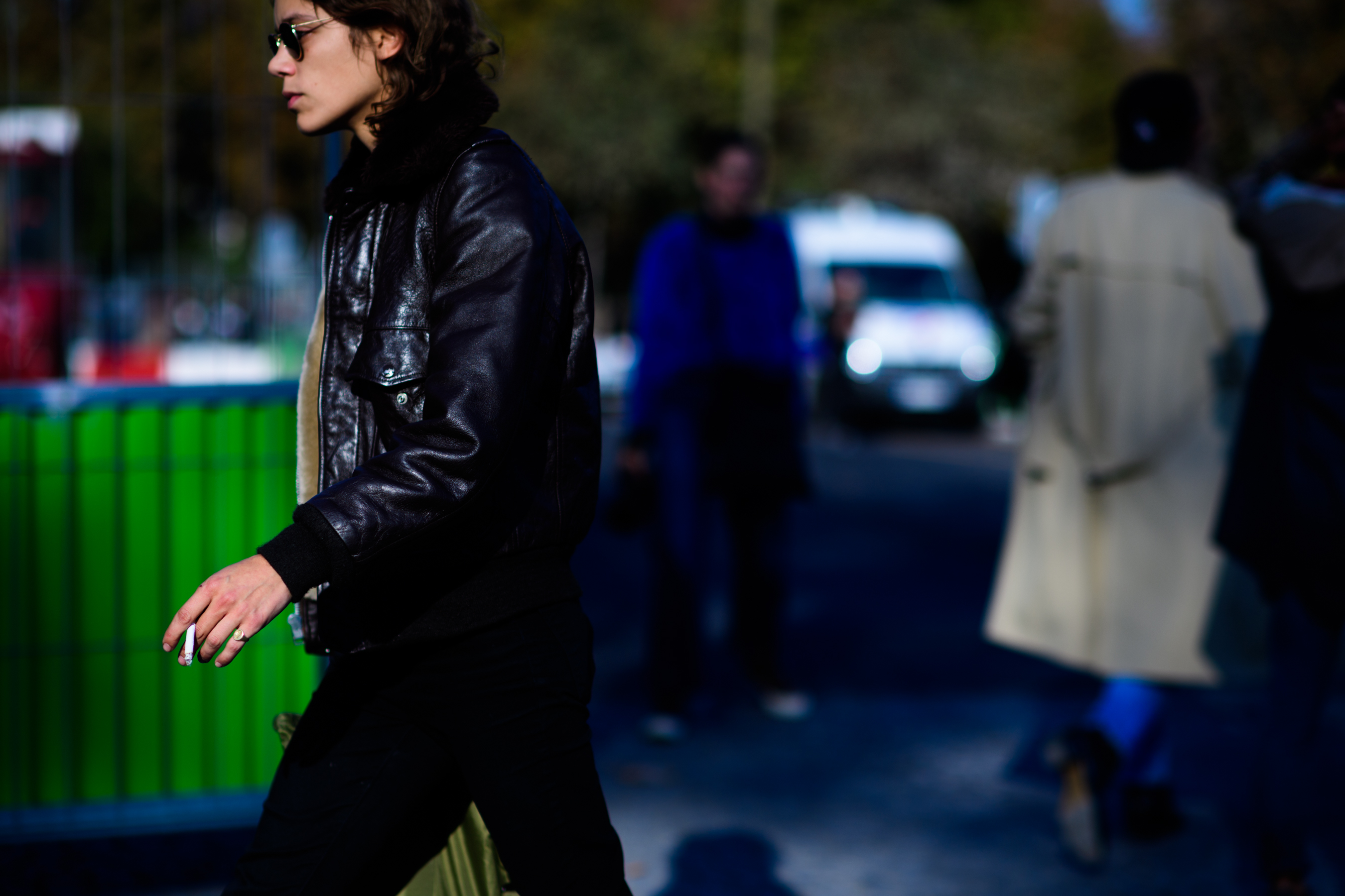 DJ wearing black leather jacket