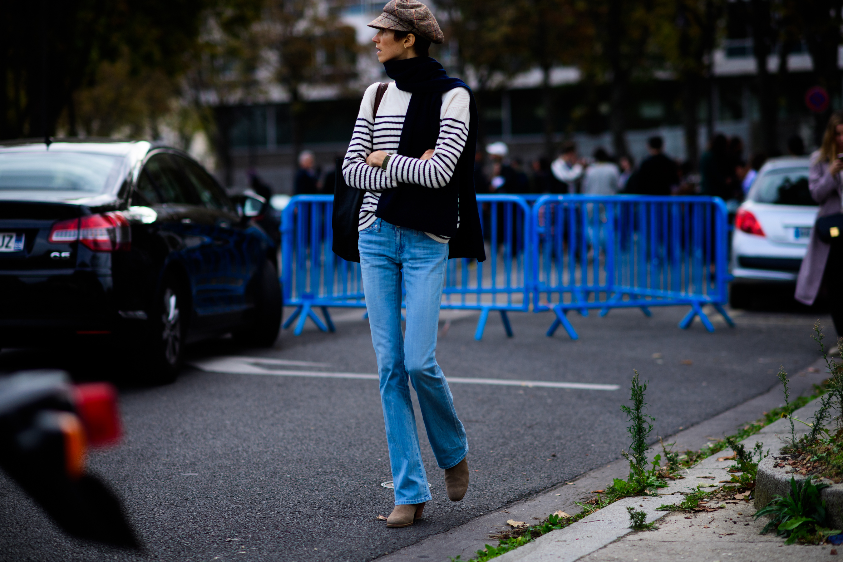 Woman in Breton striped top