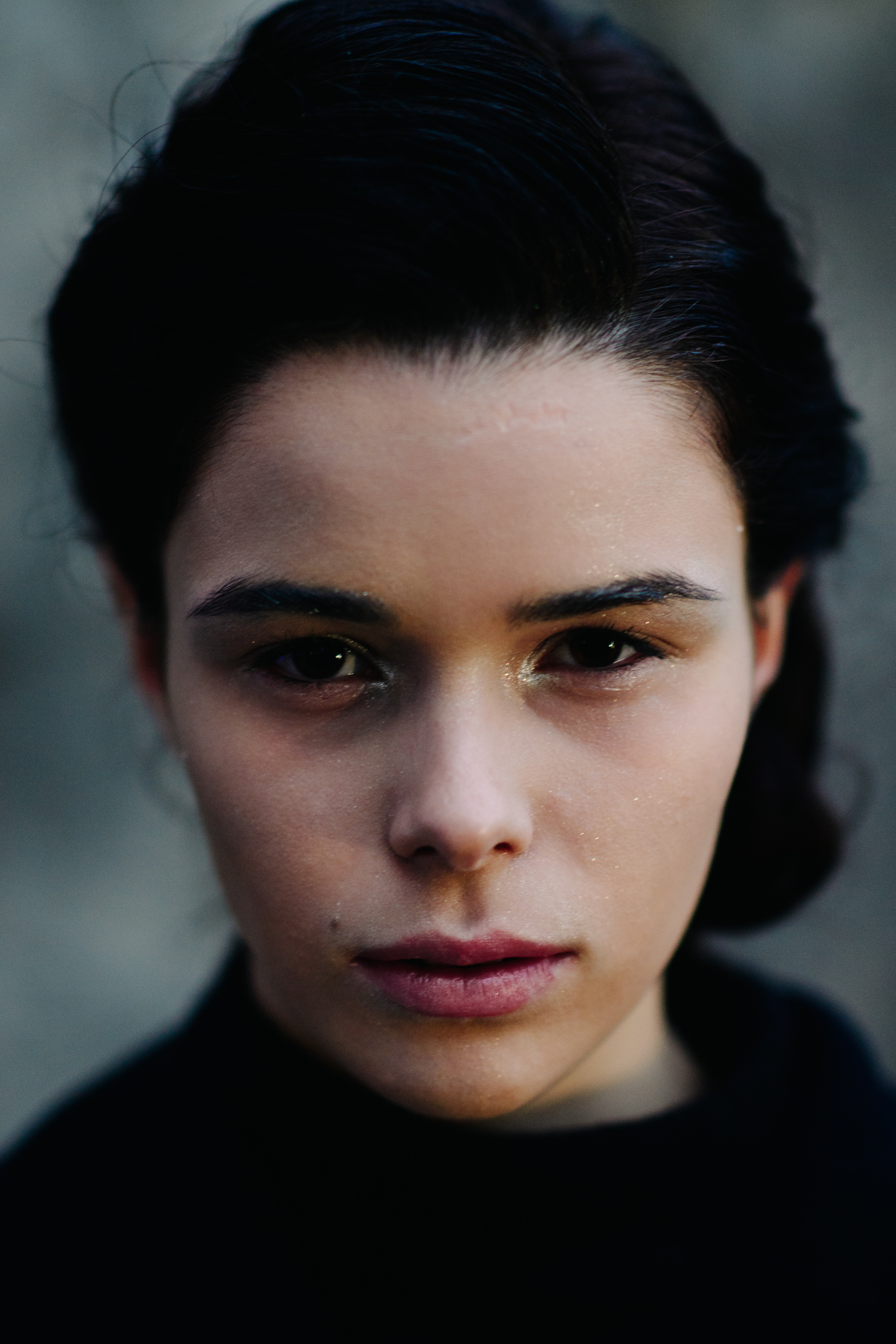 Portrait of a model after the show