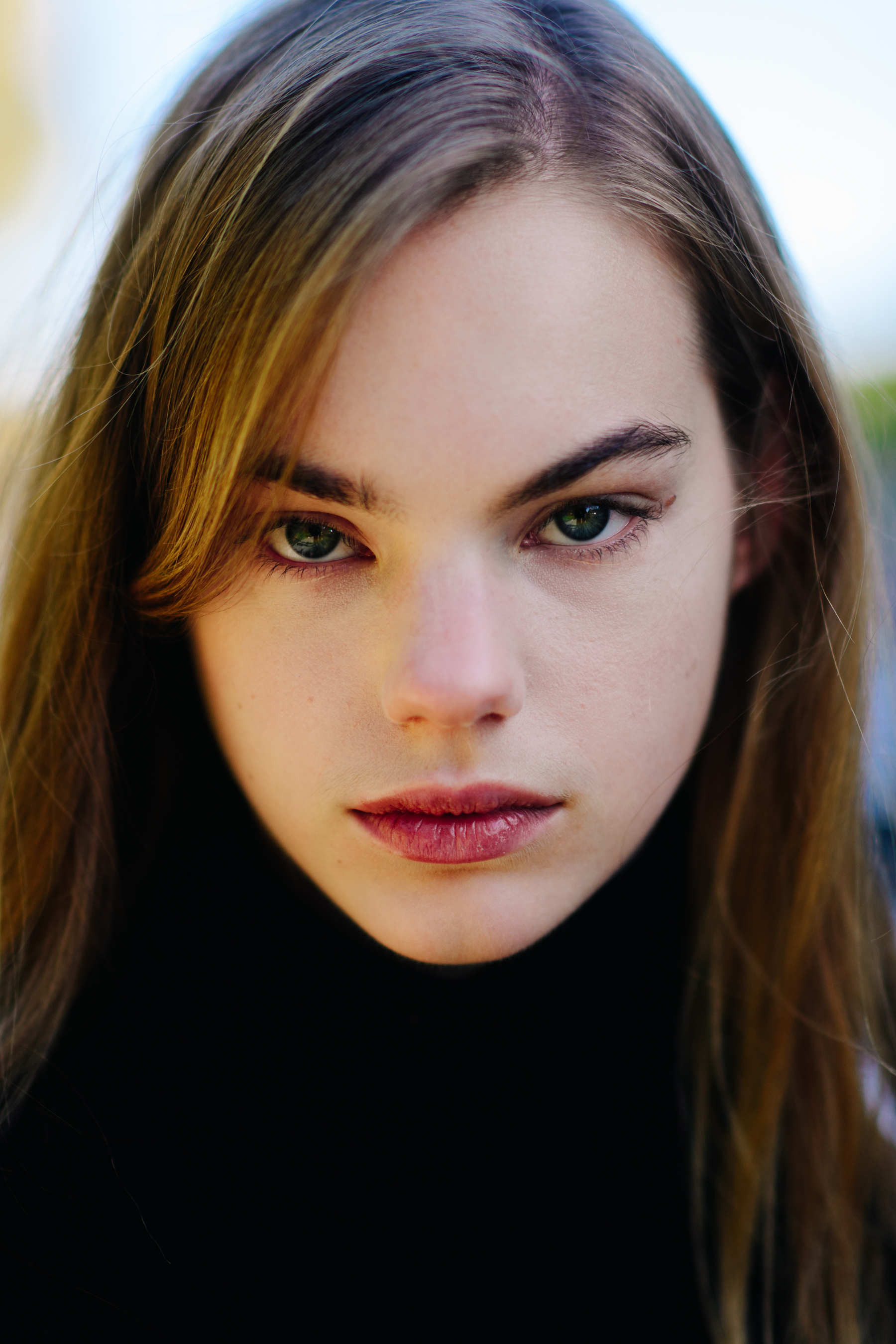 Portrait of Dutch model with blue eyes