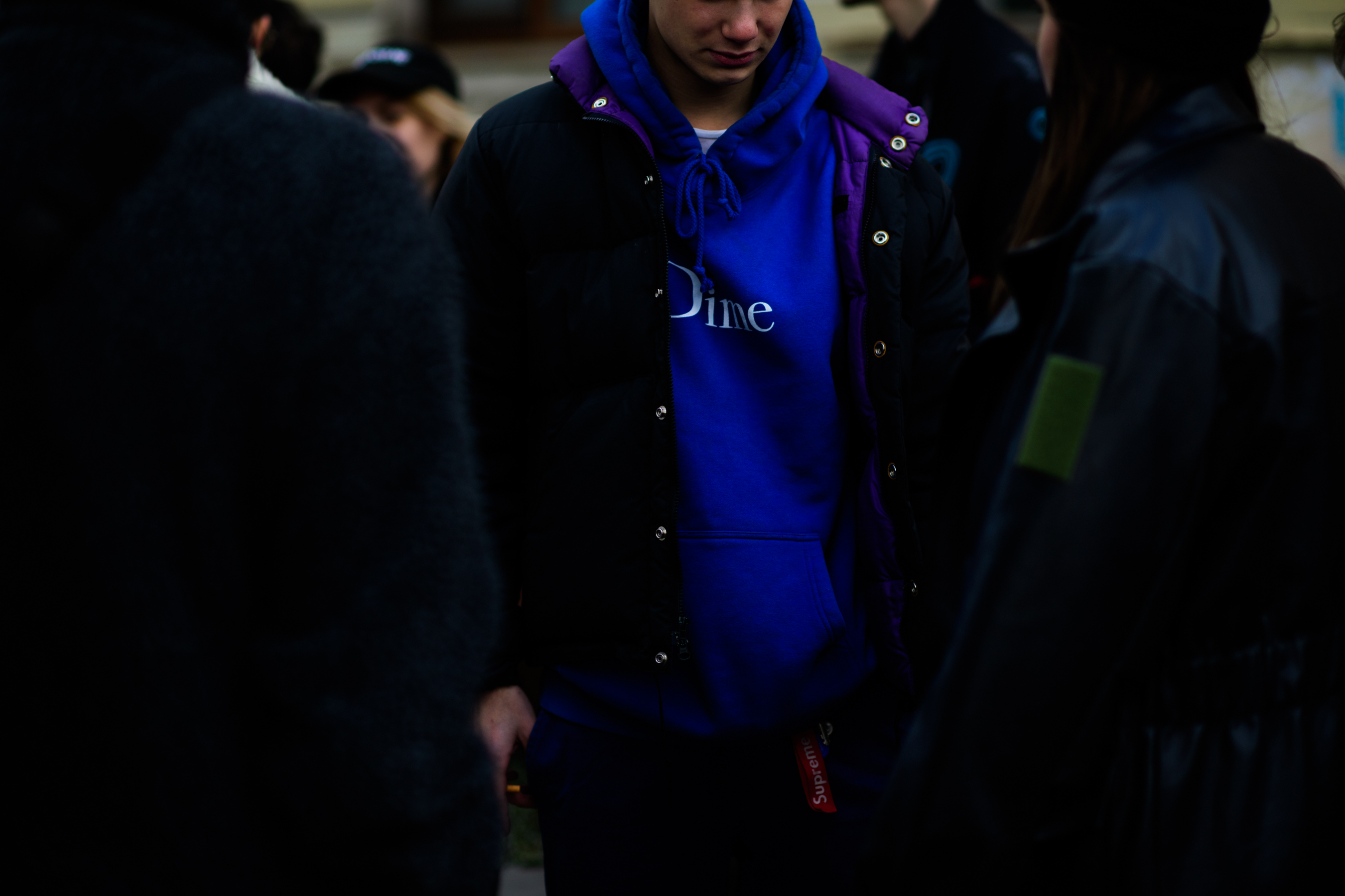 Russian boy wearing Dime hoodie