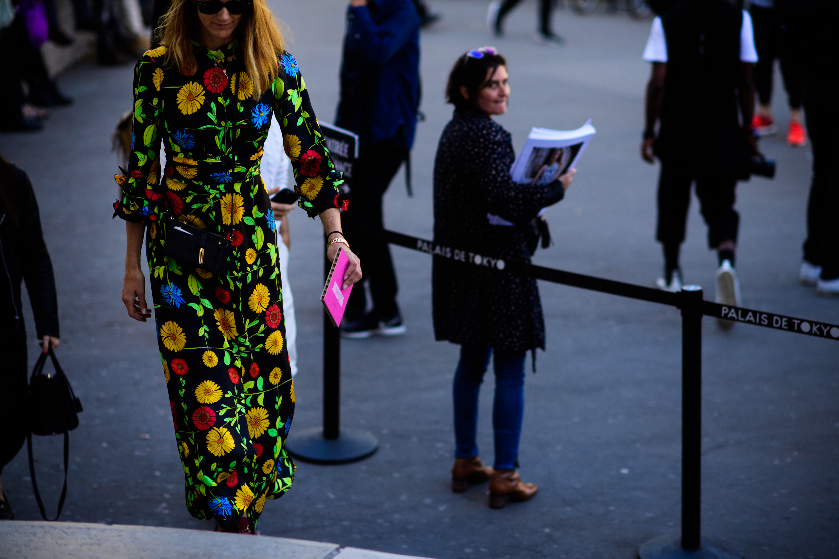 Editor wearing floral dress