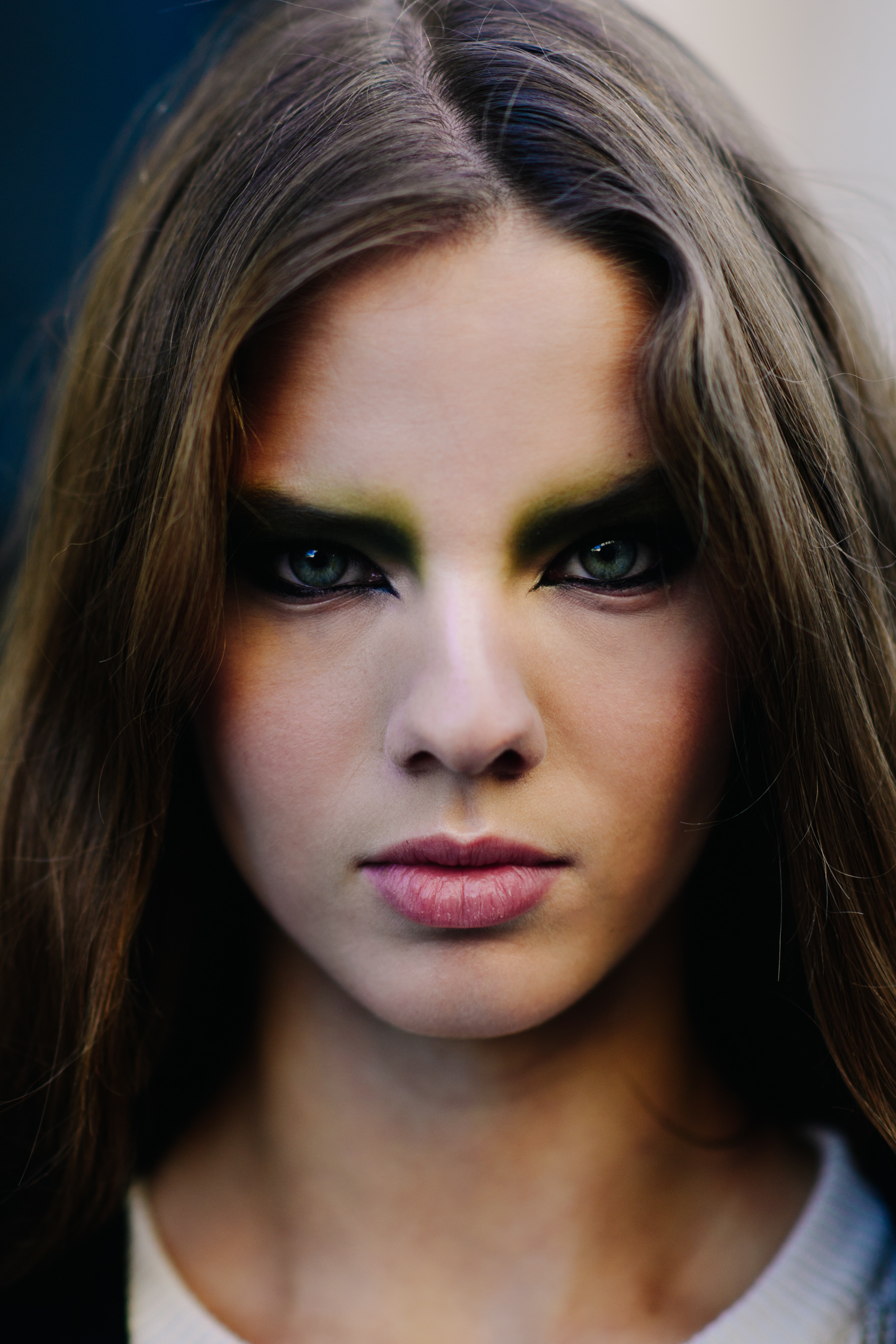 Portrait of model with yellow eye makeup
