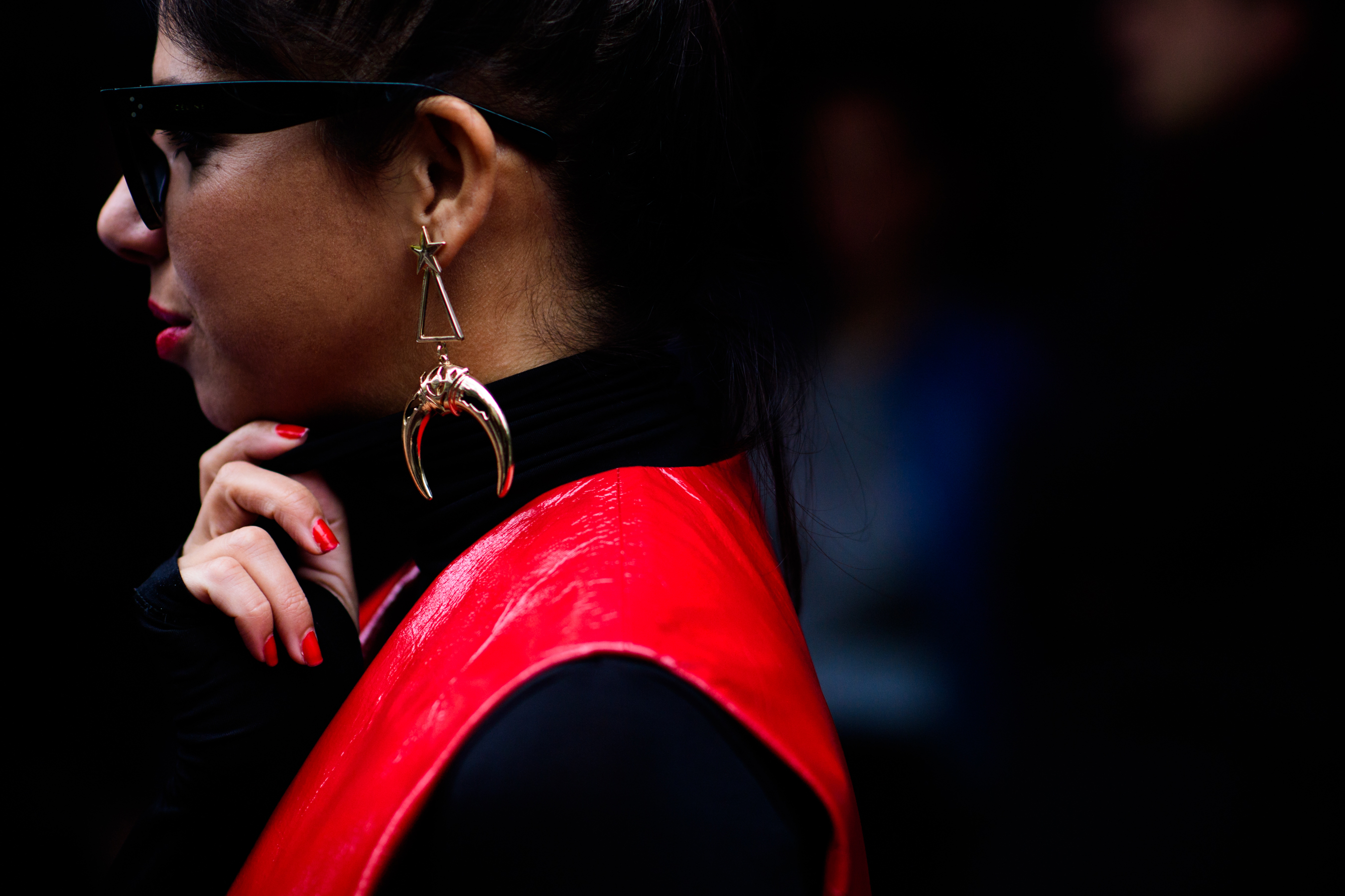 Blogger wearing golden earring