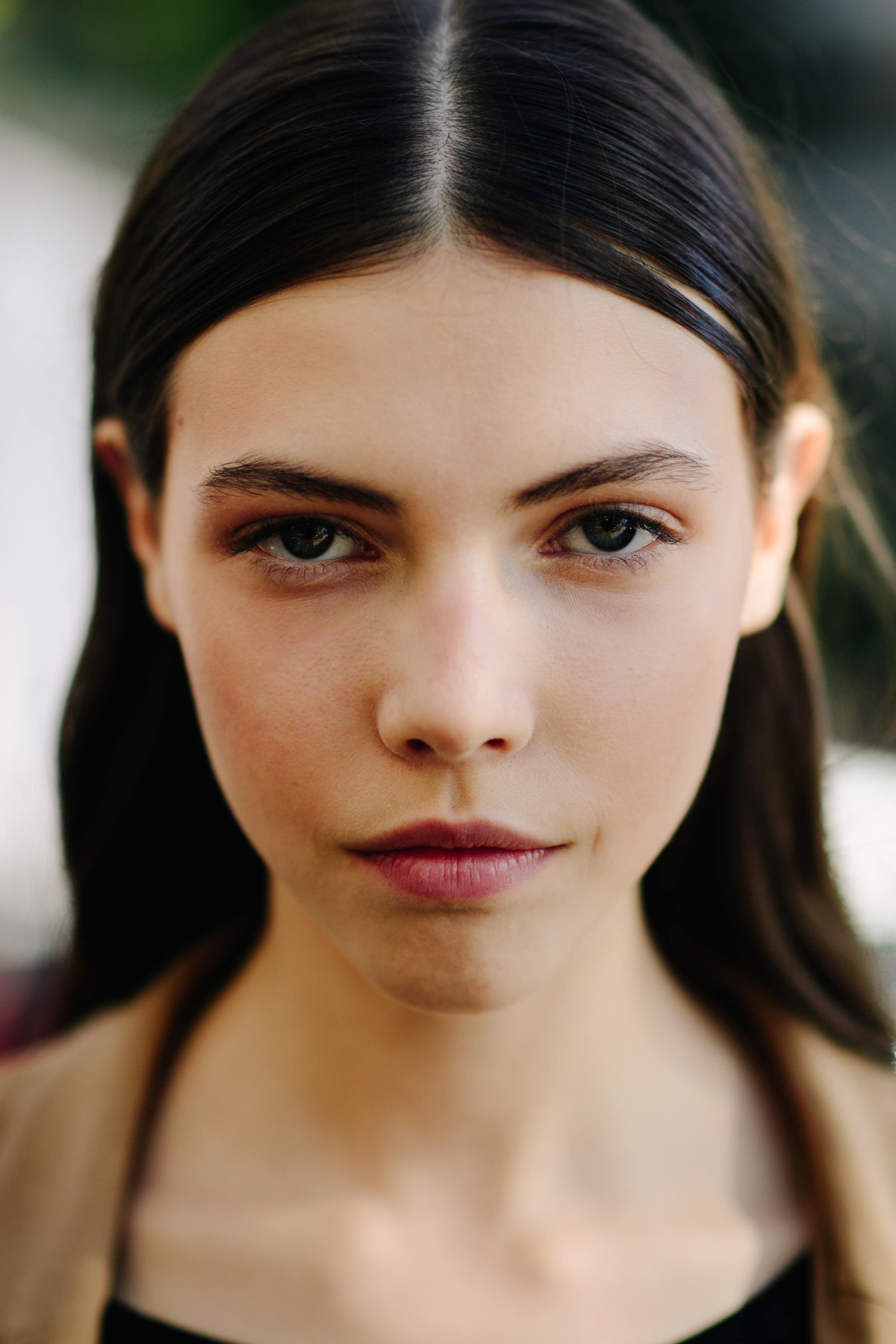 Portrait of model with brown hair and brown eyes