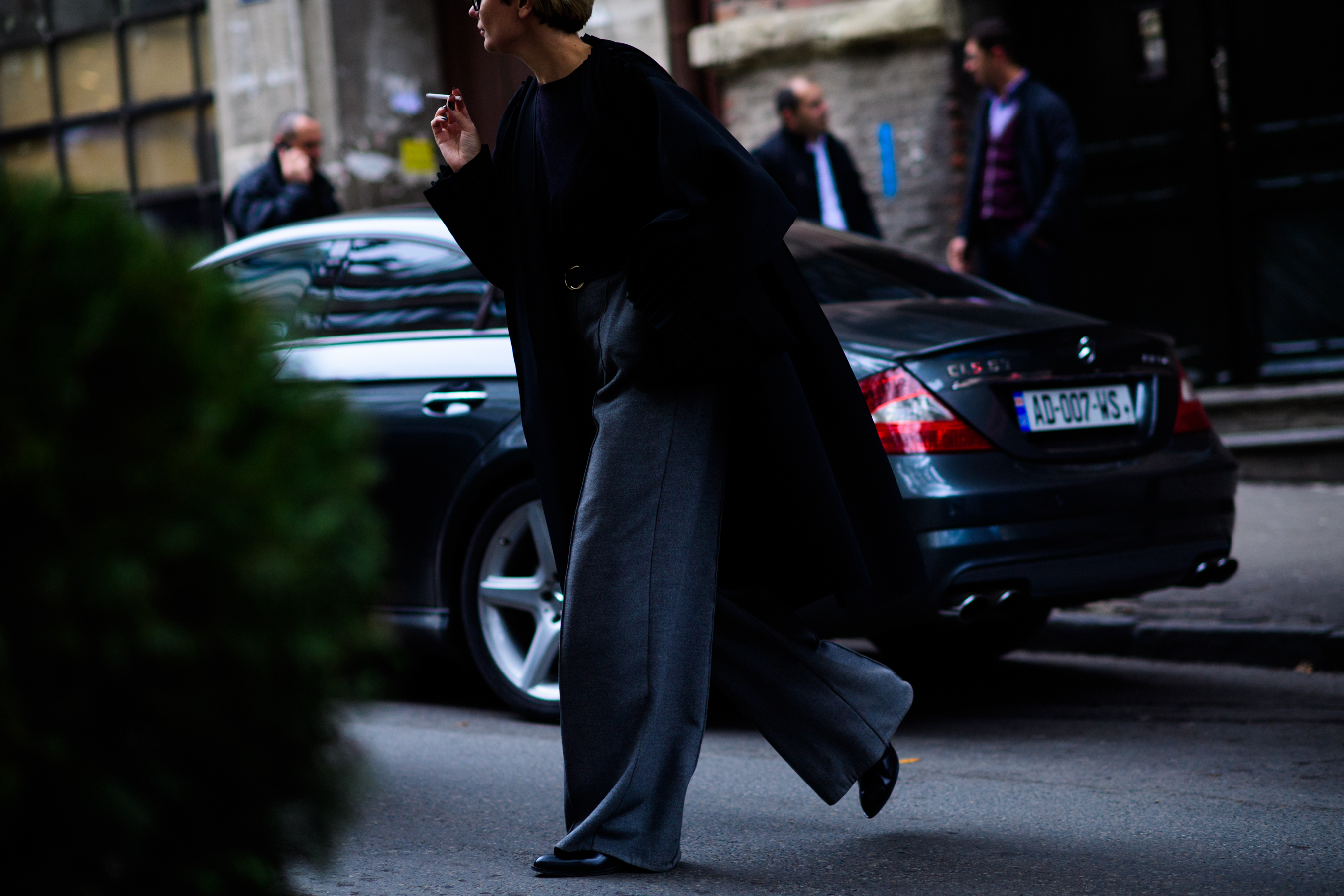 Georgian woman wearing black coat