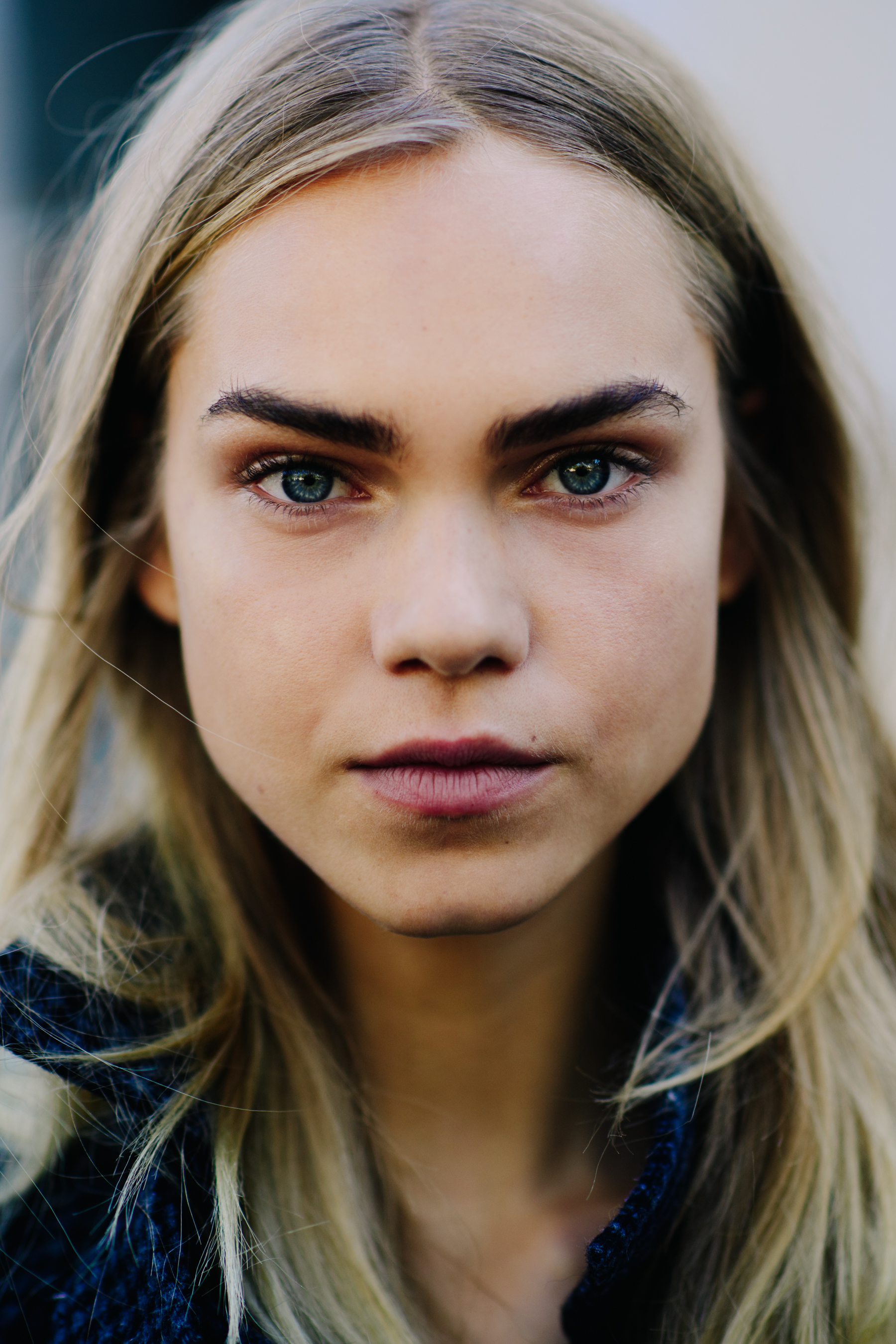 Portrait of Danish model with blue eyes