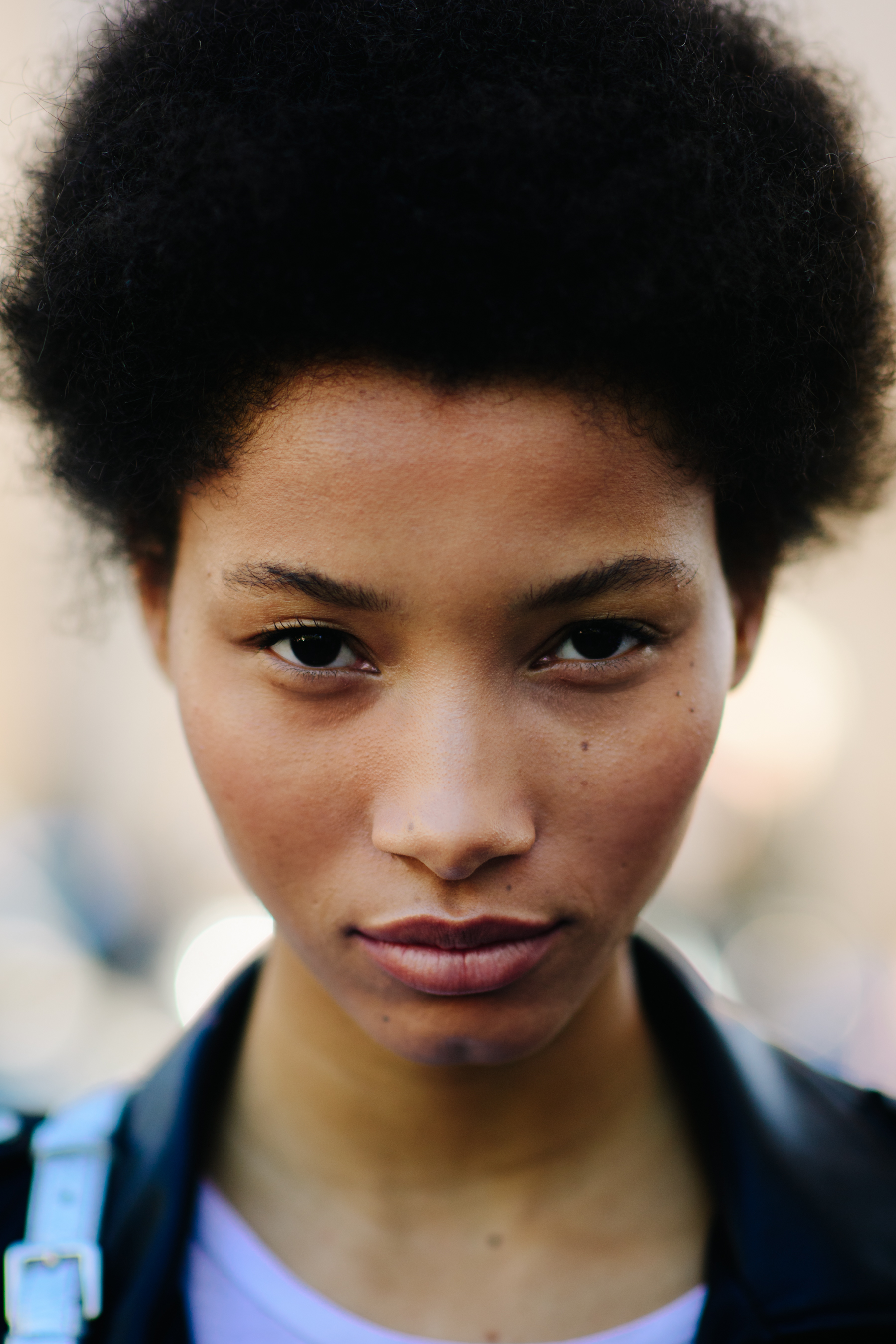 Portrait of model with afro hair
