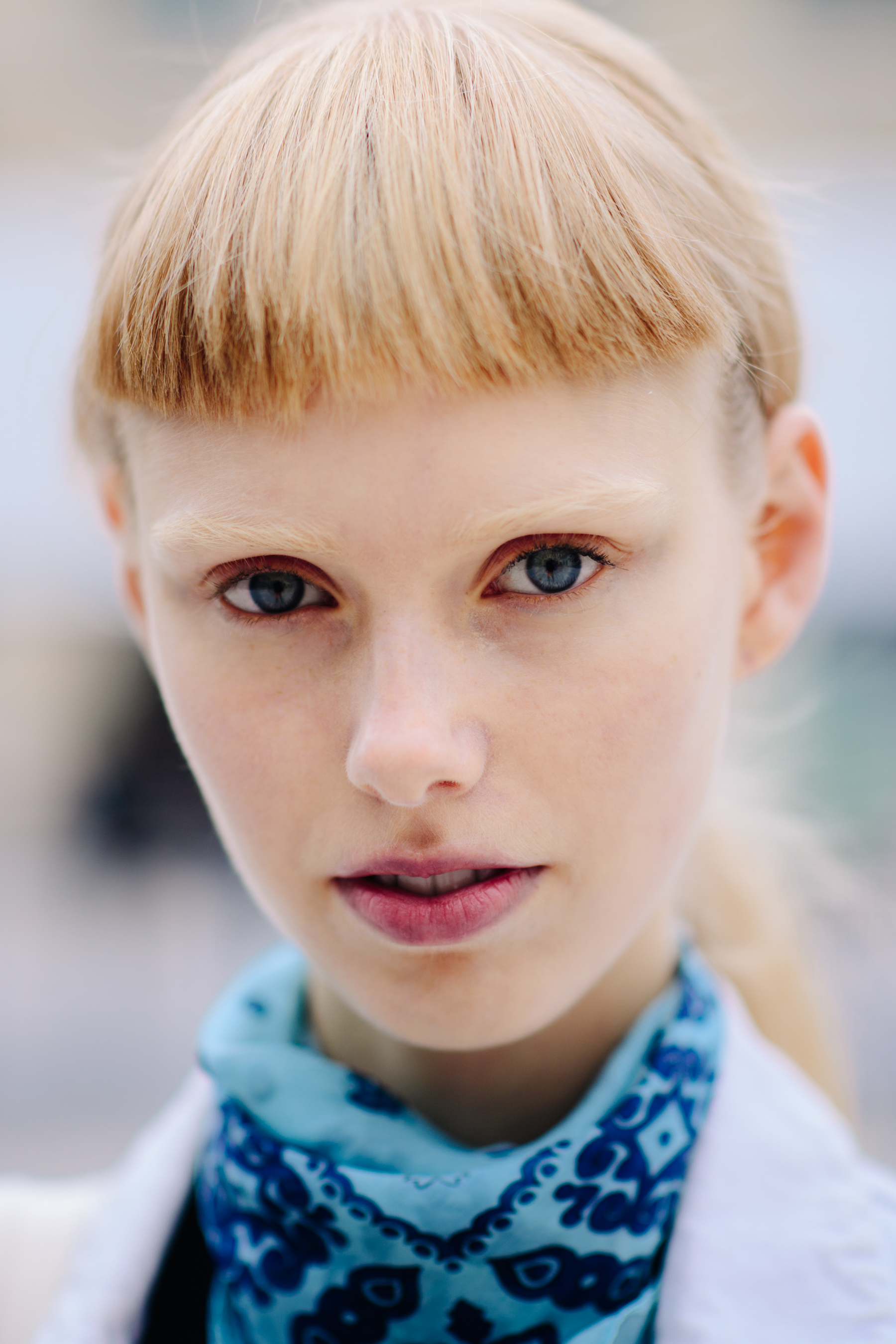 Portrait of Danish model with short fringe