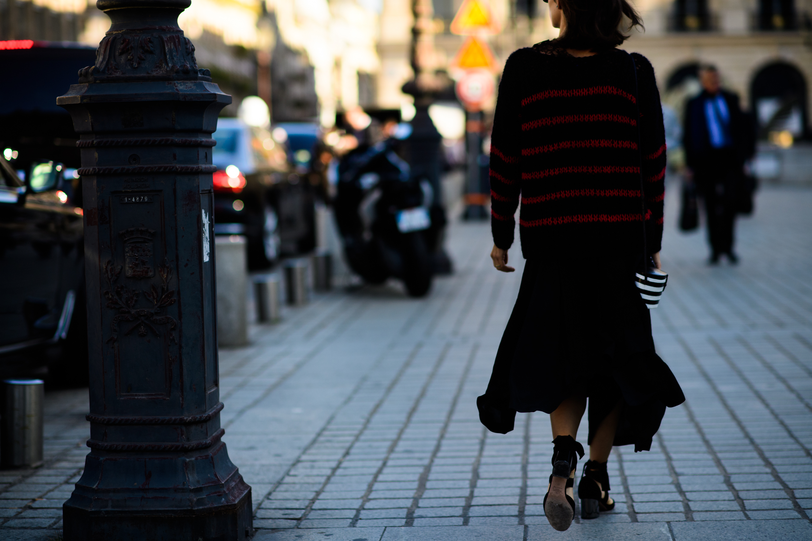 Editor wearing patterned red jumper