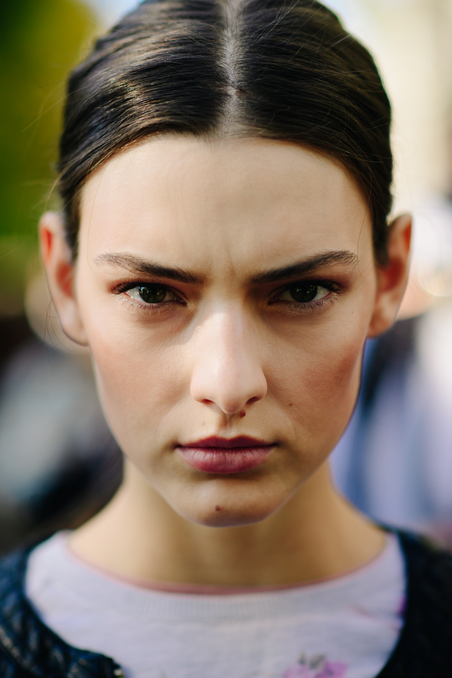 Portrait of model with brown hair